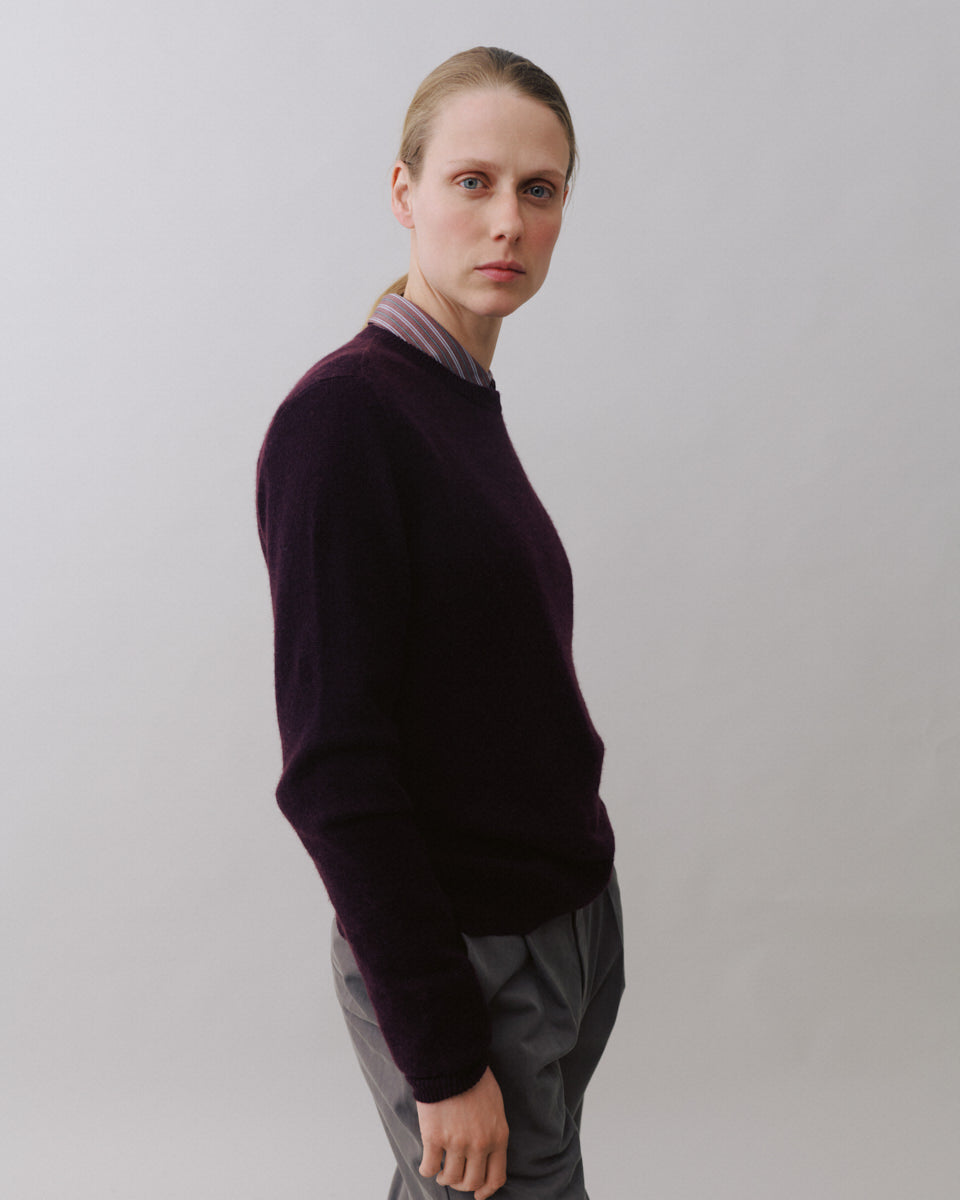 Beta Studios Abbie O-neck Basic Cashmere Tops Ripe fig