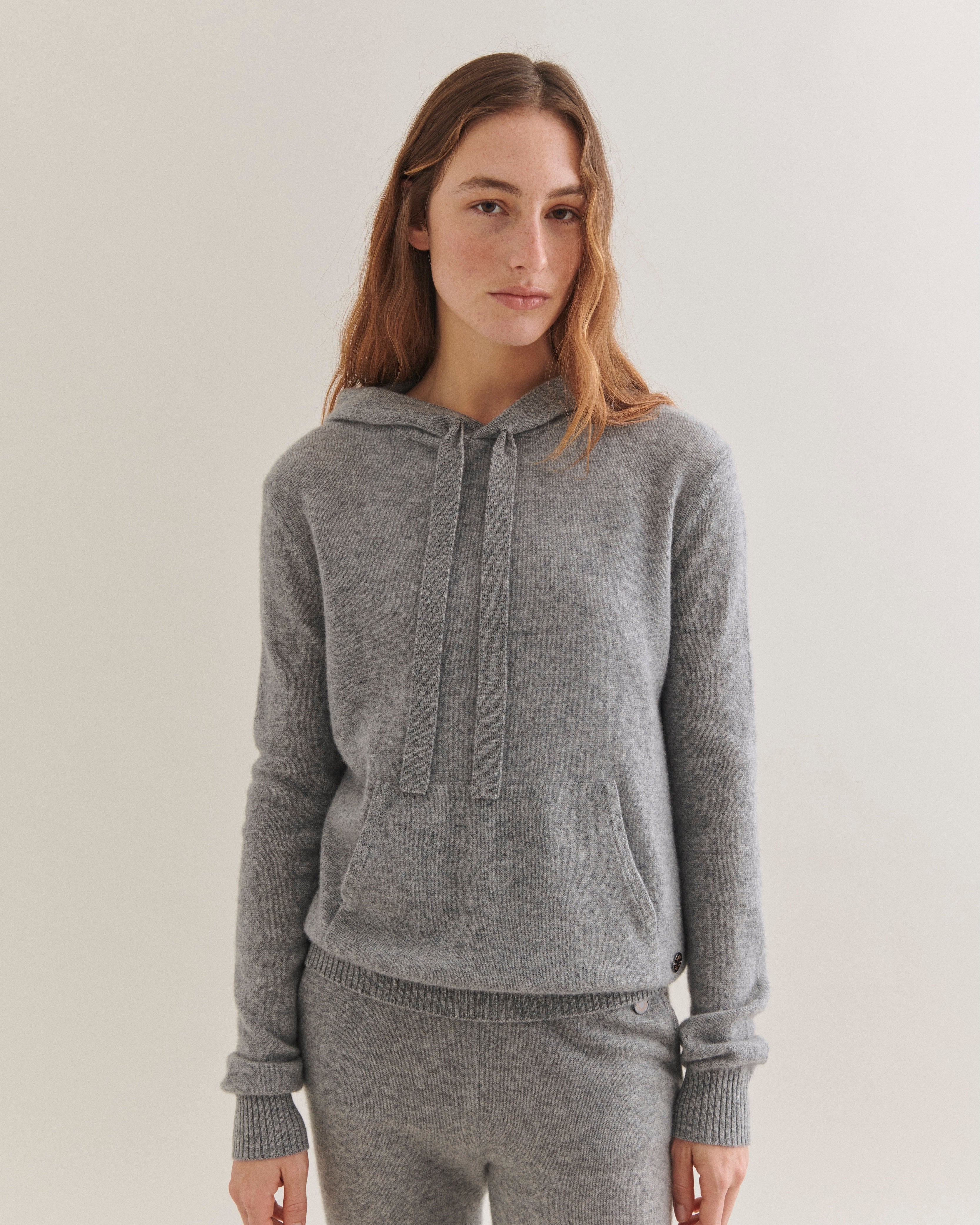 Beta Studios Adele Hoodie Cashmere Tops Grey Melange