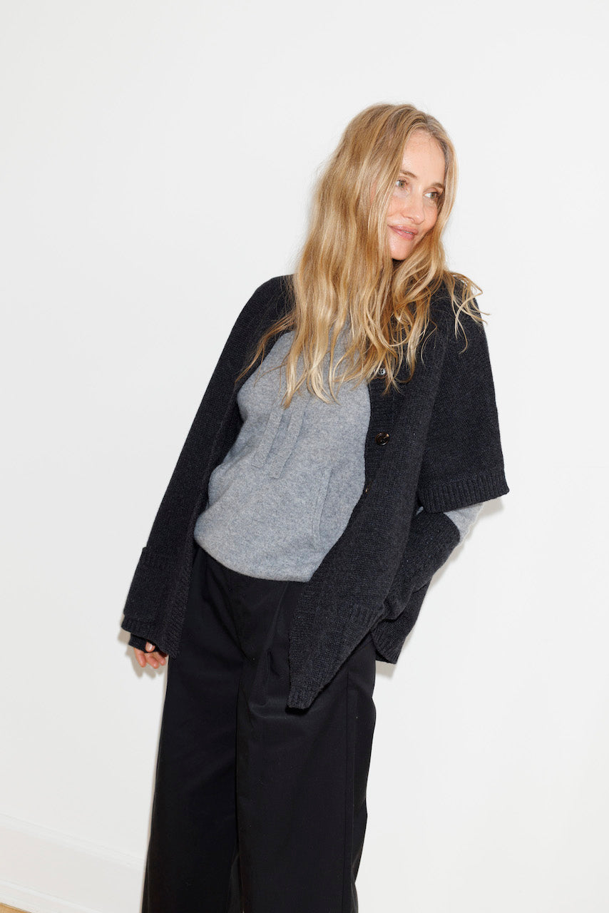 Beta Studios Adele Hoodie Cashmere Tops Grey Melange