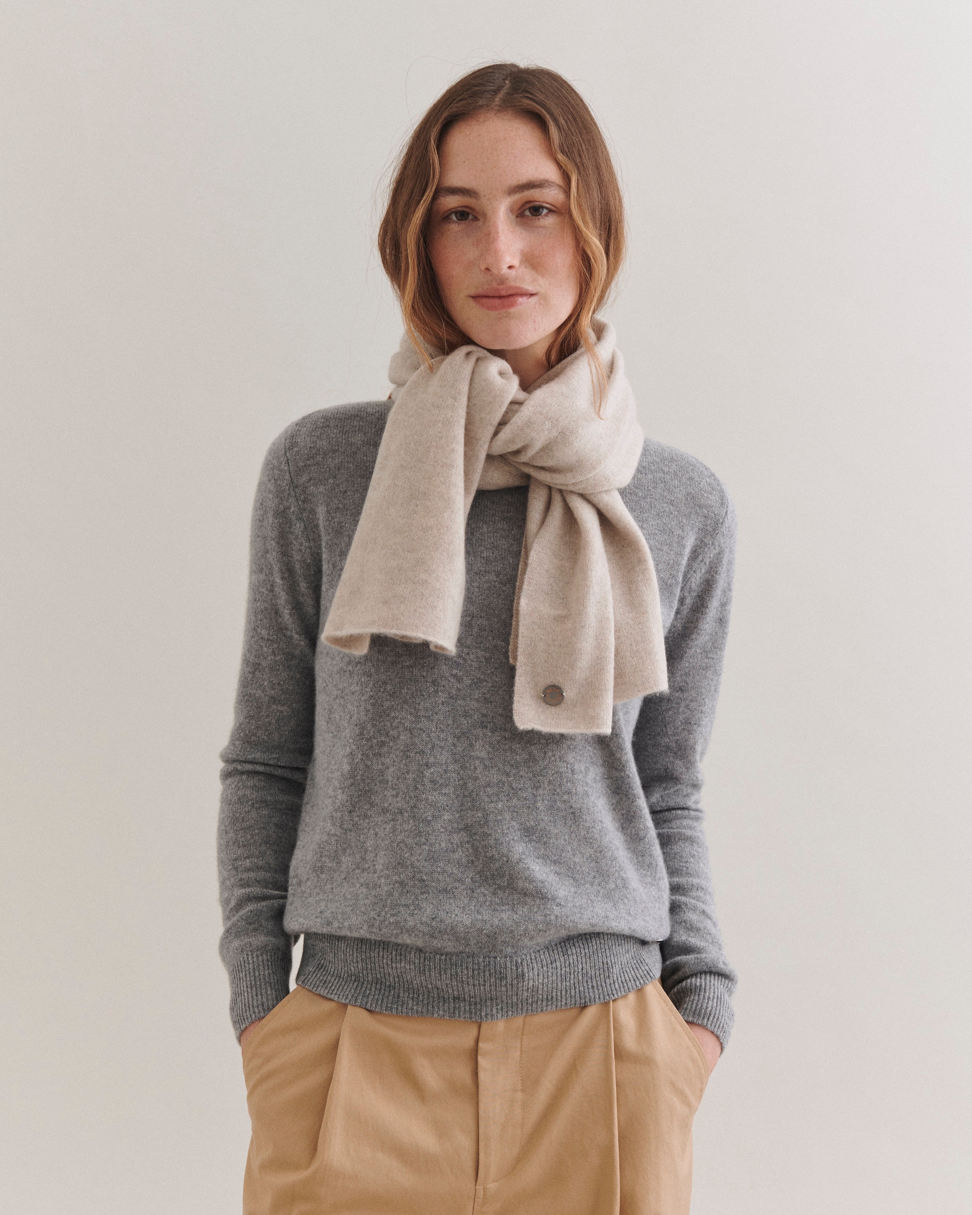 Beta Studios Aja Long Scarf Accessories Cashmere Sand Melange