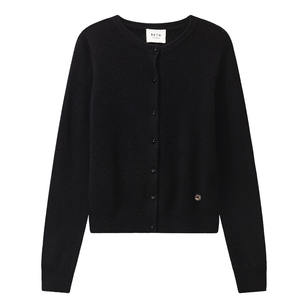 Beta Studios Alice Classic Cardigan Cashmere Tops Black