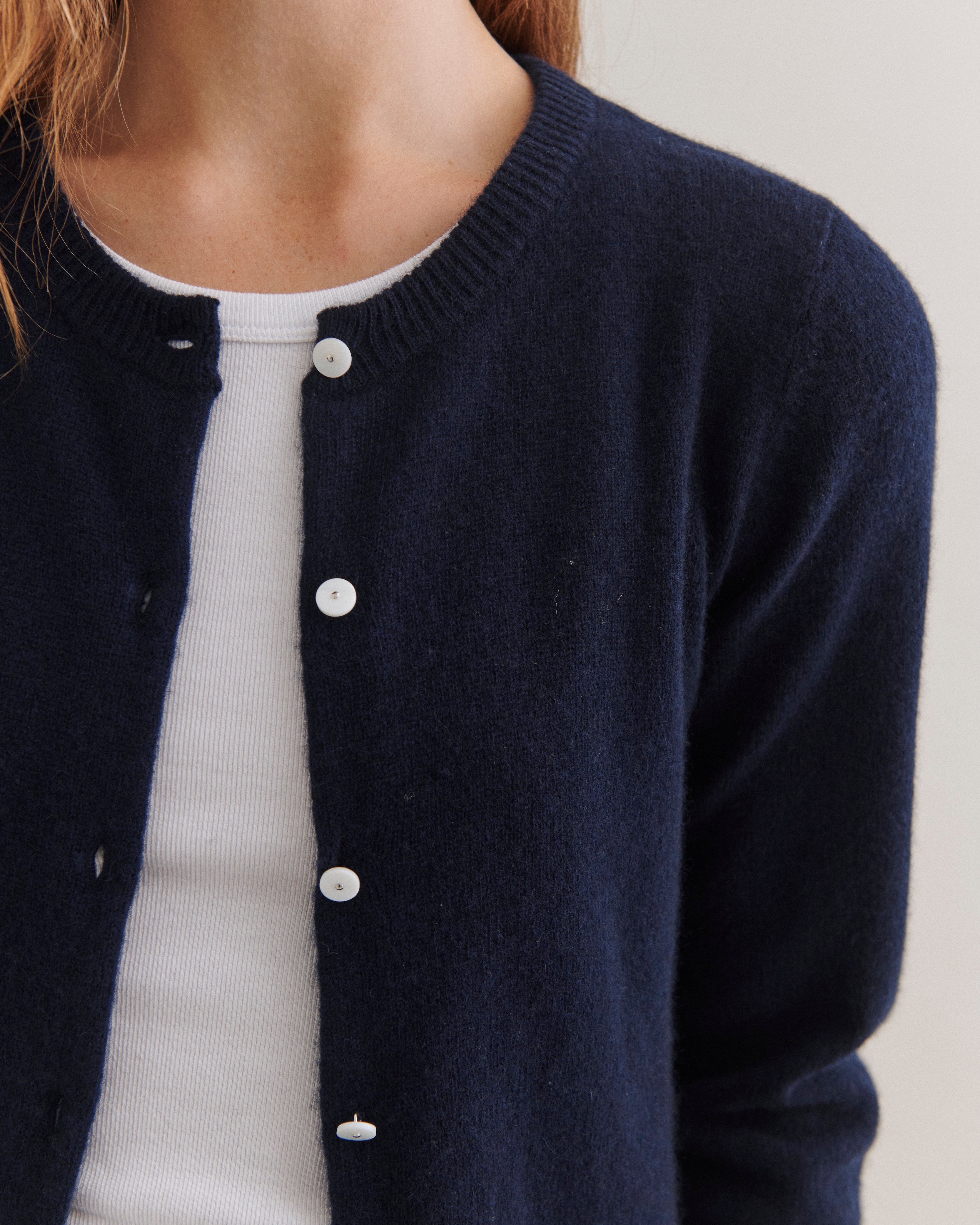 Beta Studios Alice Classic Cardigan Cashmere Tops Navy