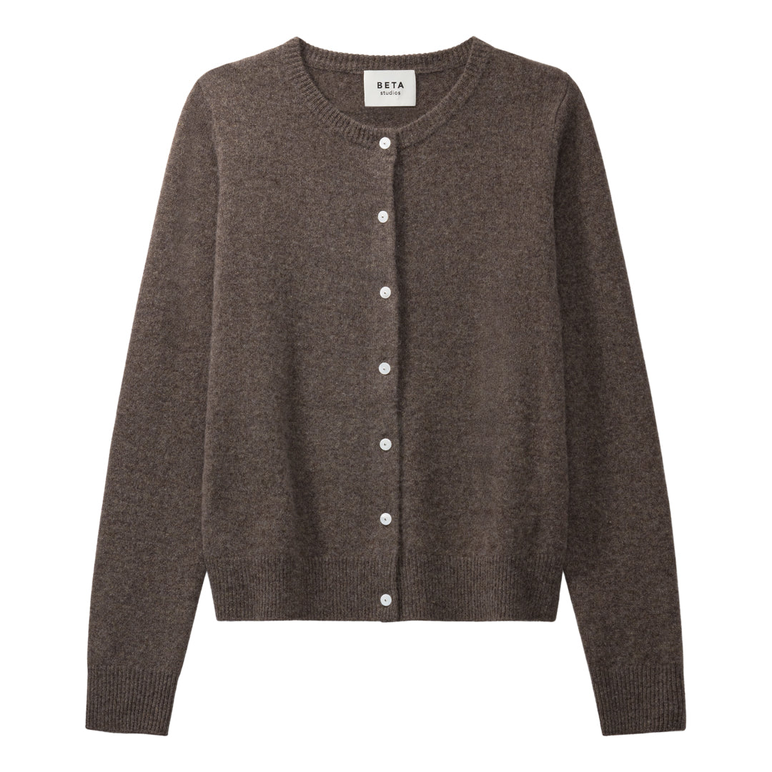 Beta Studios Alice Classic Cardigan Cashmere Tops Walnut