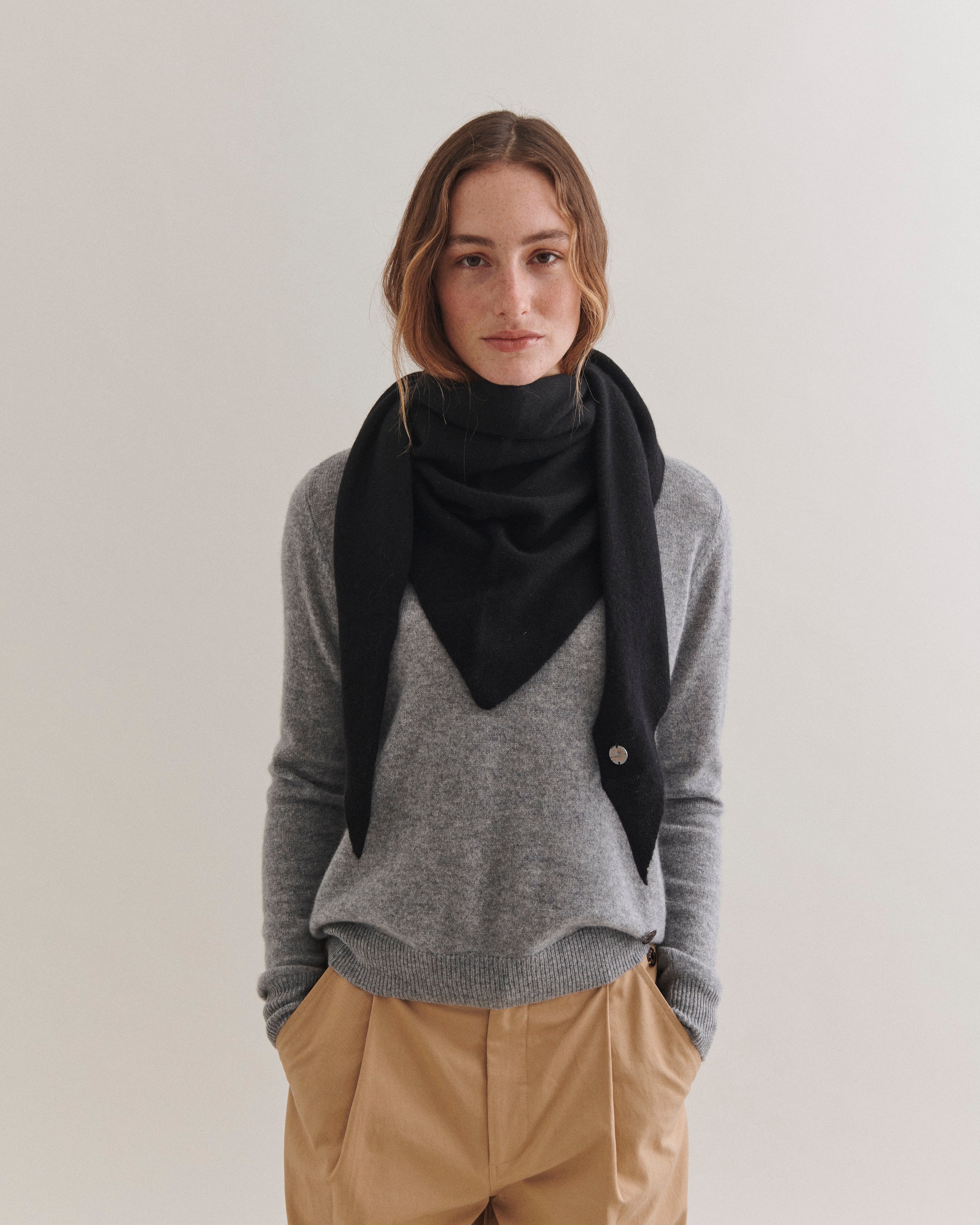 Beta Studios Andrea Triangle Scarf Accessories Cashmere Black