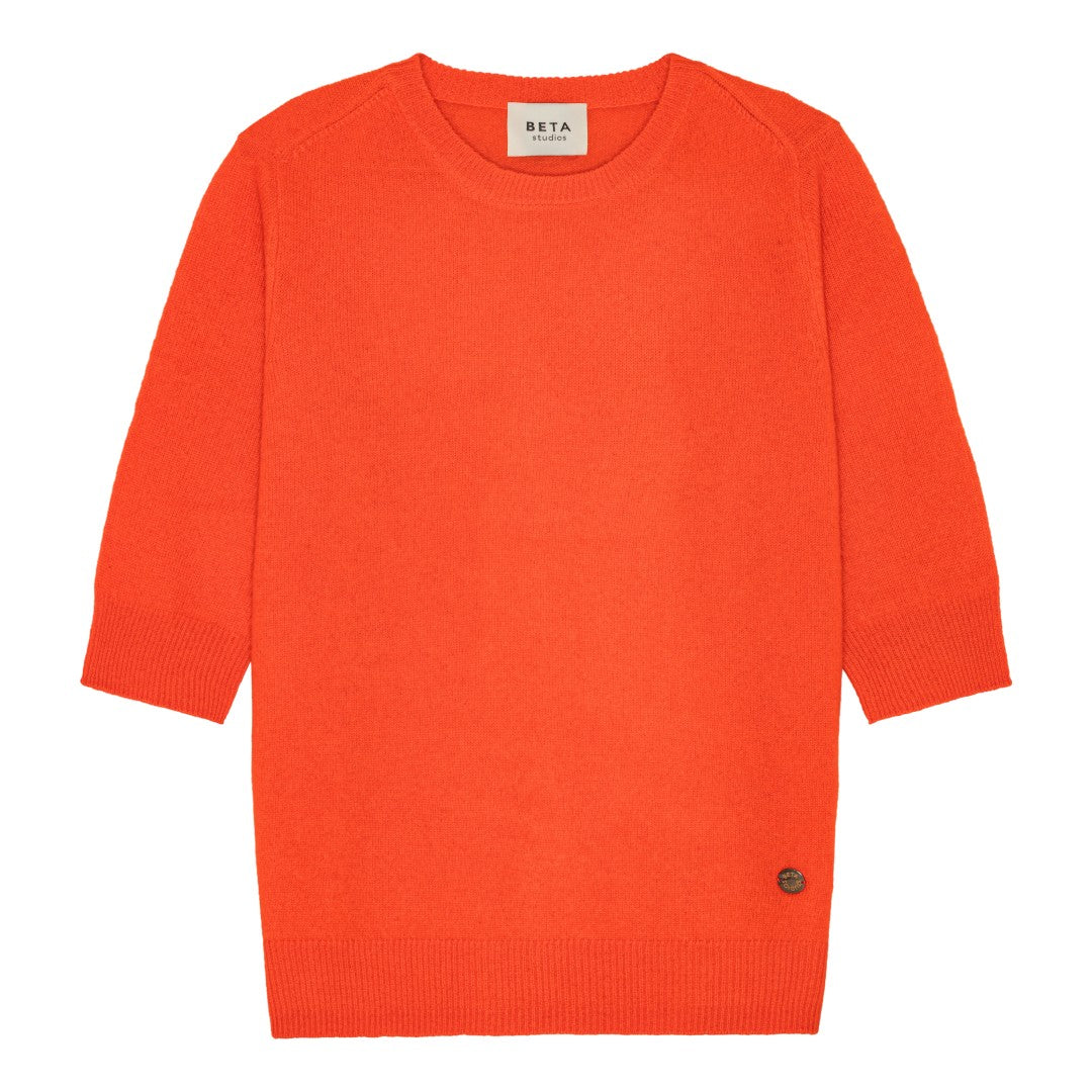Beta Studios Anna Lady Sleeve Cashmere Tops Fresh Zest Orange
