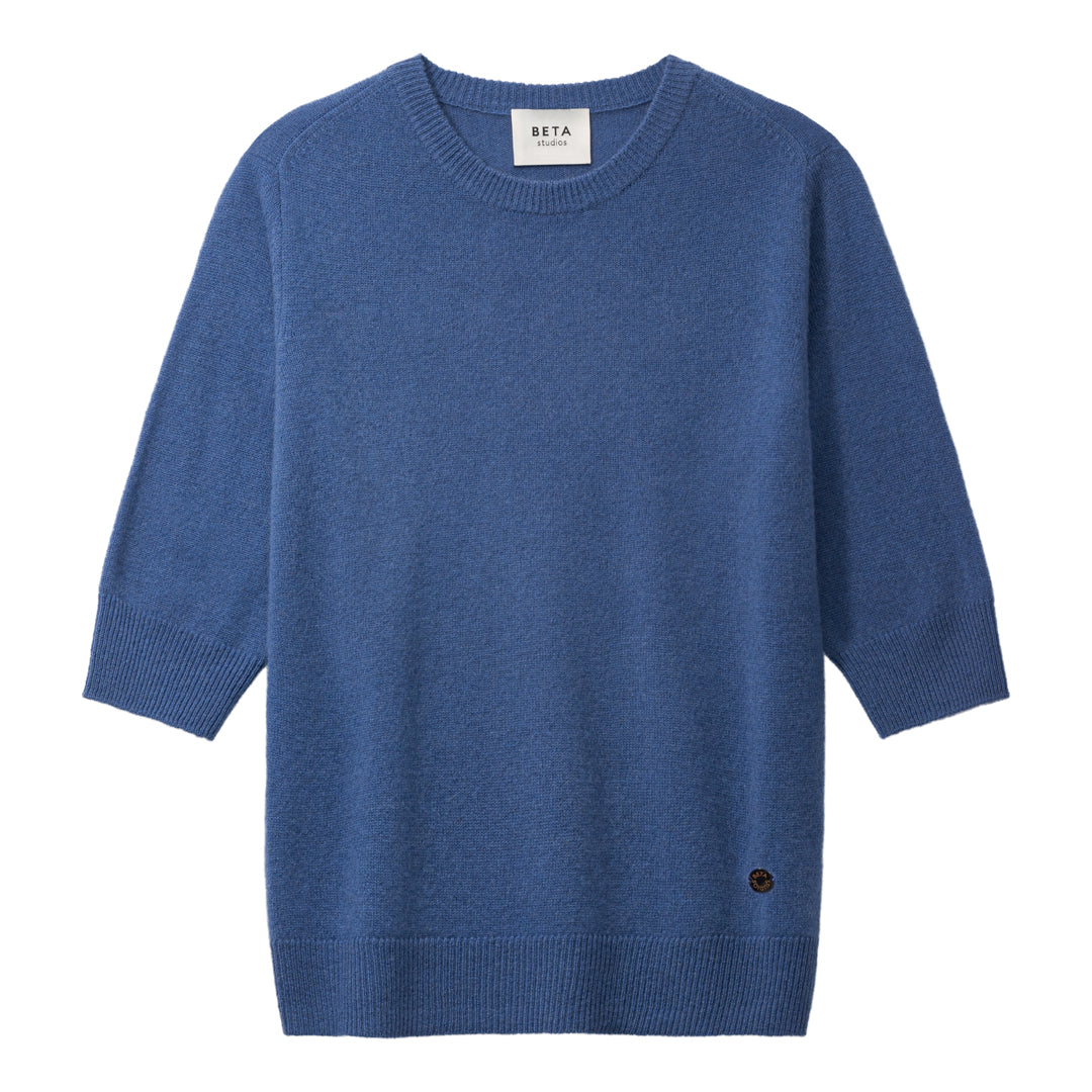 Beta Studios Anna Lady Sleeve Cashmere Tops Soft Denim