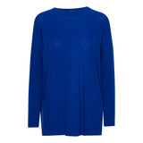Beta Studios Berta Oversize O-neck top Cashmere Tops Azure Blue