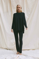 Beta Studios Berta Oversize O-neck top Cashmere Tops Black