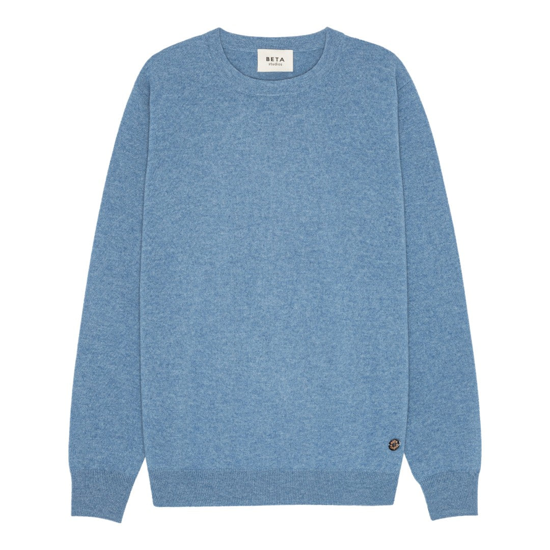 Beta Studios Carl O-neck cashmere Cashmere Tops Turtle Dove Blue