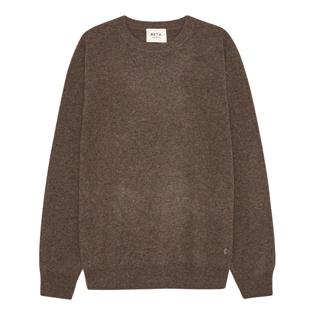 Beta Studios Carl O-neck cashmere Cashmere Tops Walnut