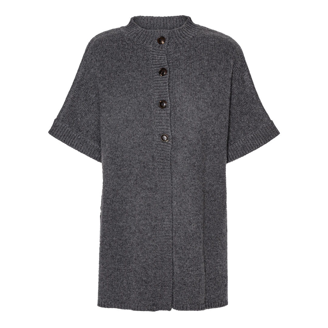 Beta Studios Giselle Cape Knit Grey Melange