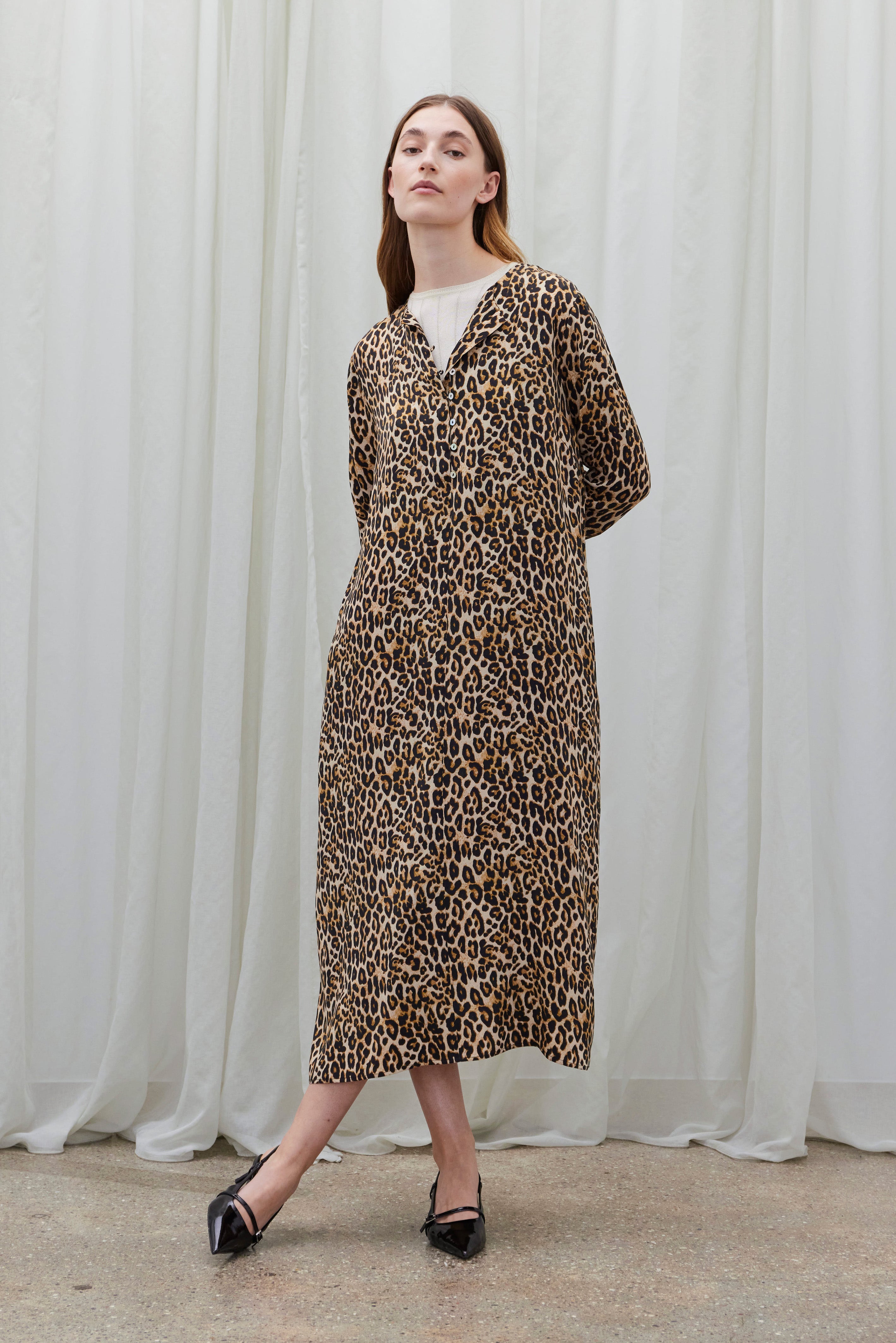 Beta Studios Jacobine Dress Leo Leopard Print