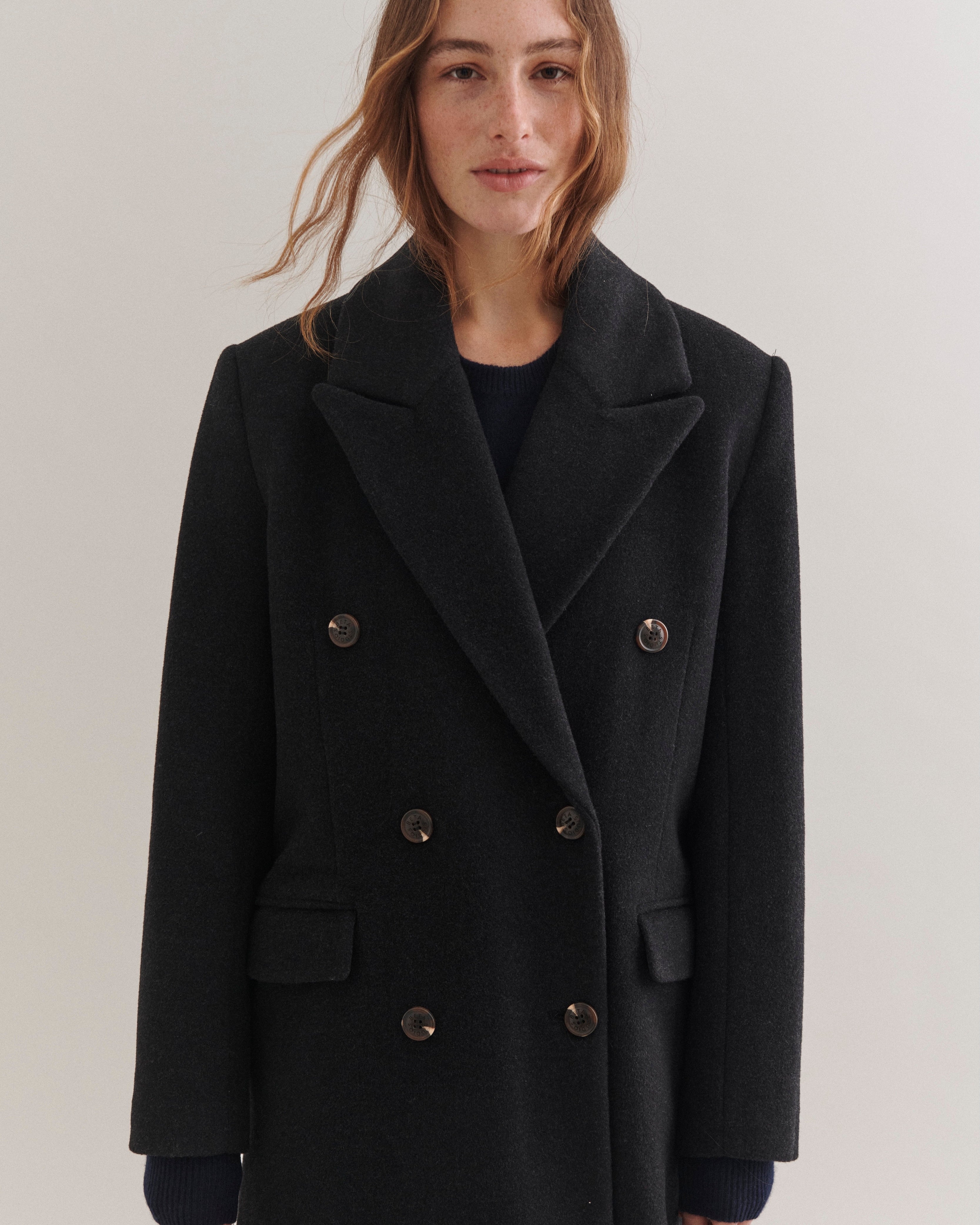 Beta Studios Jada Coat Coat Dark Grey Melange