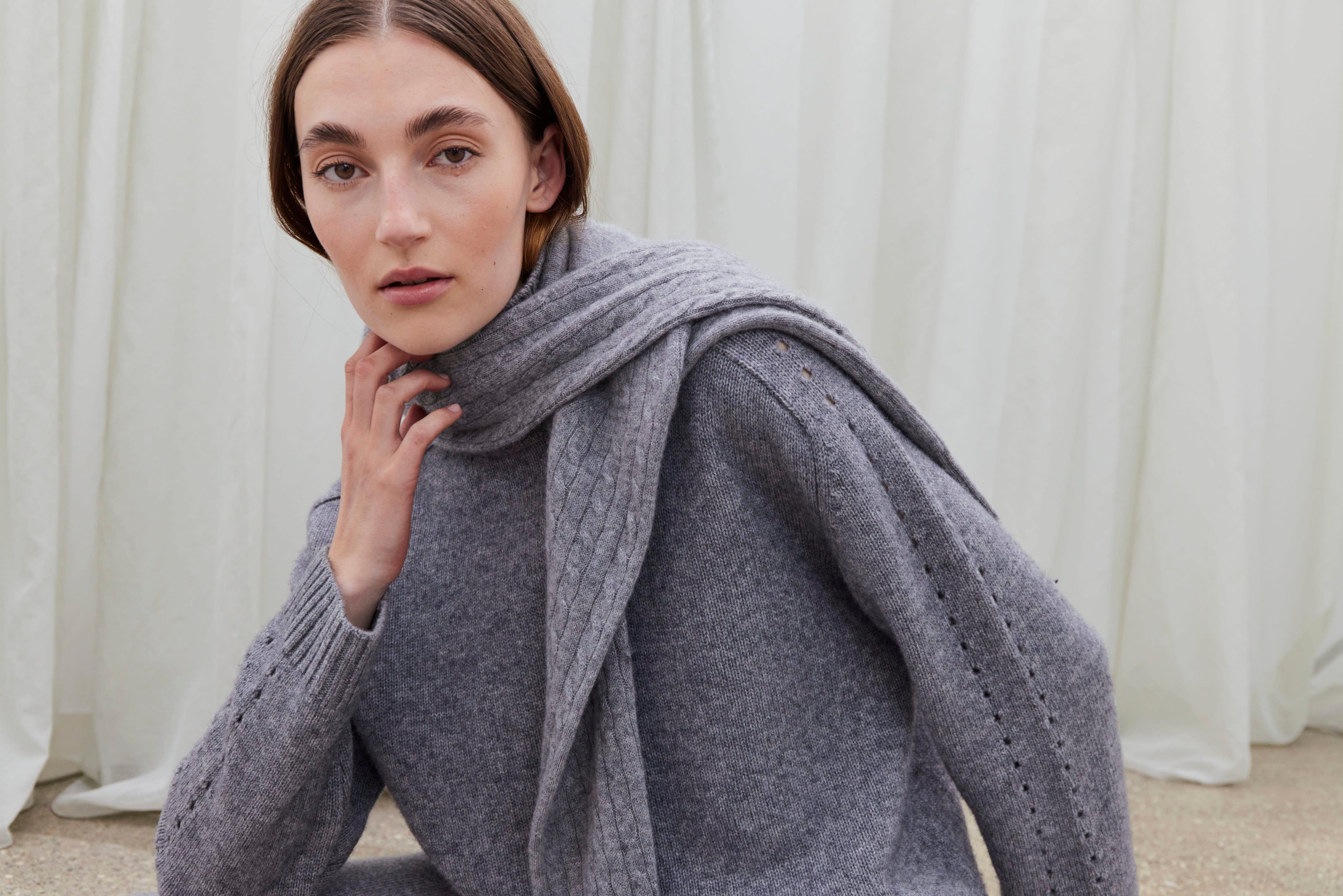 Beta Studios Jenny Turtleneck Uld/Cashmere Tops Grey Melange