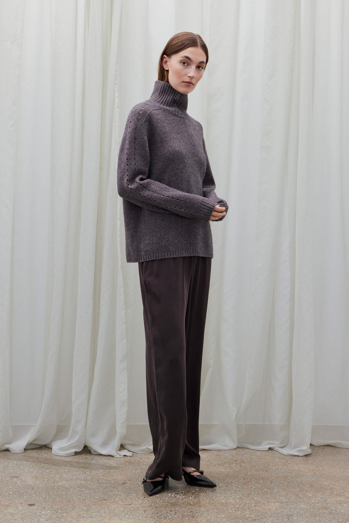 Beta Studios Jenny Turtleneck Uld/Cashmere Tops Mole Melange