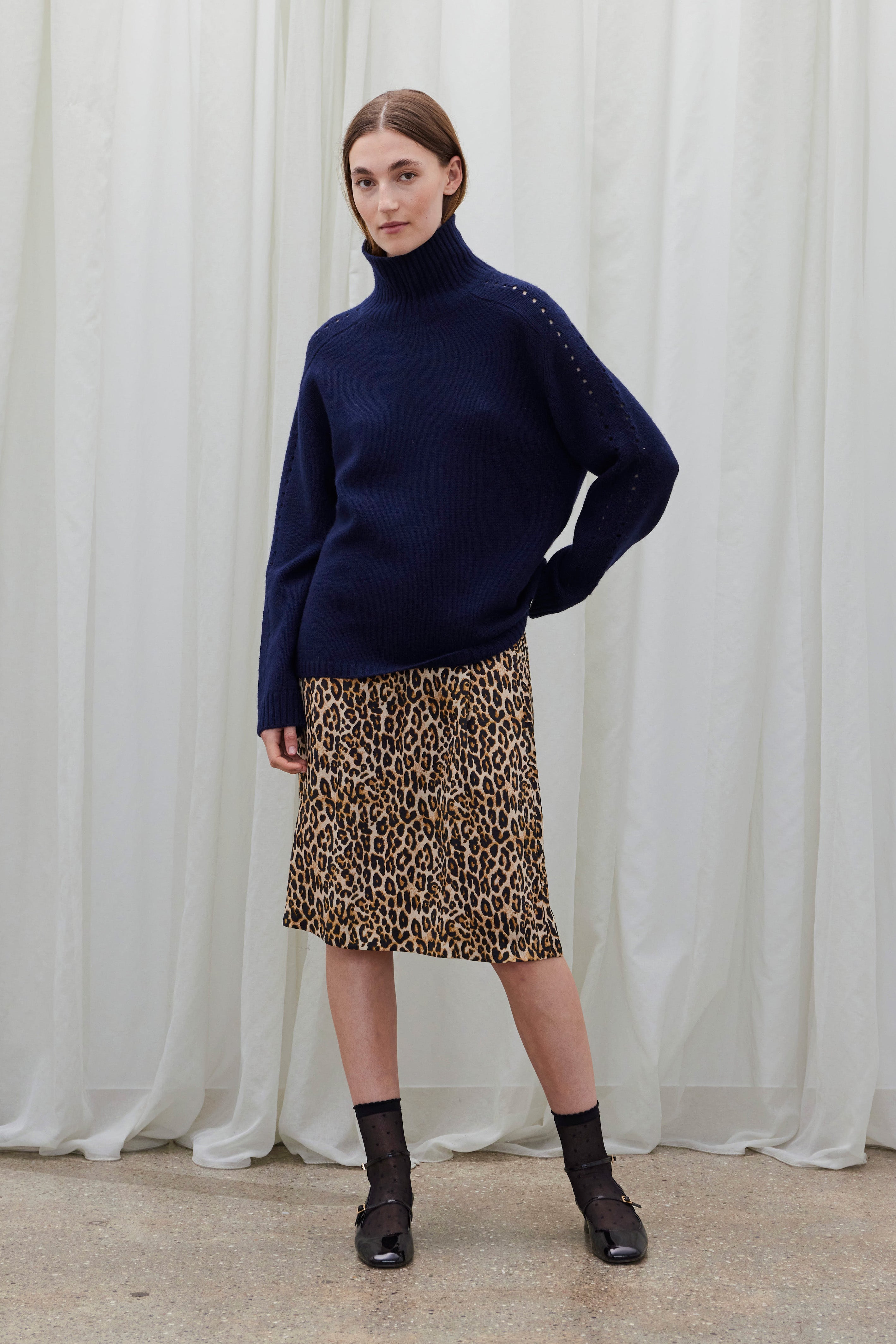 Beta Studios Jenny Turtleneck Uld/Cashmere Tops Navy