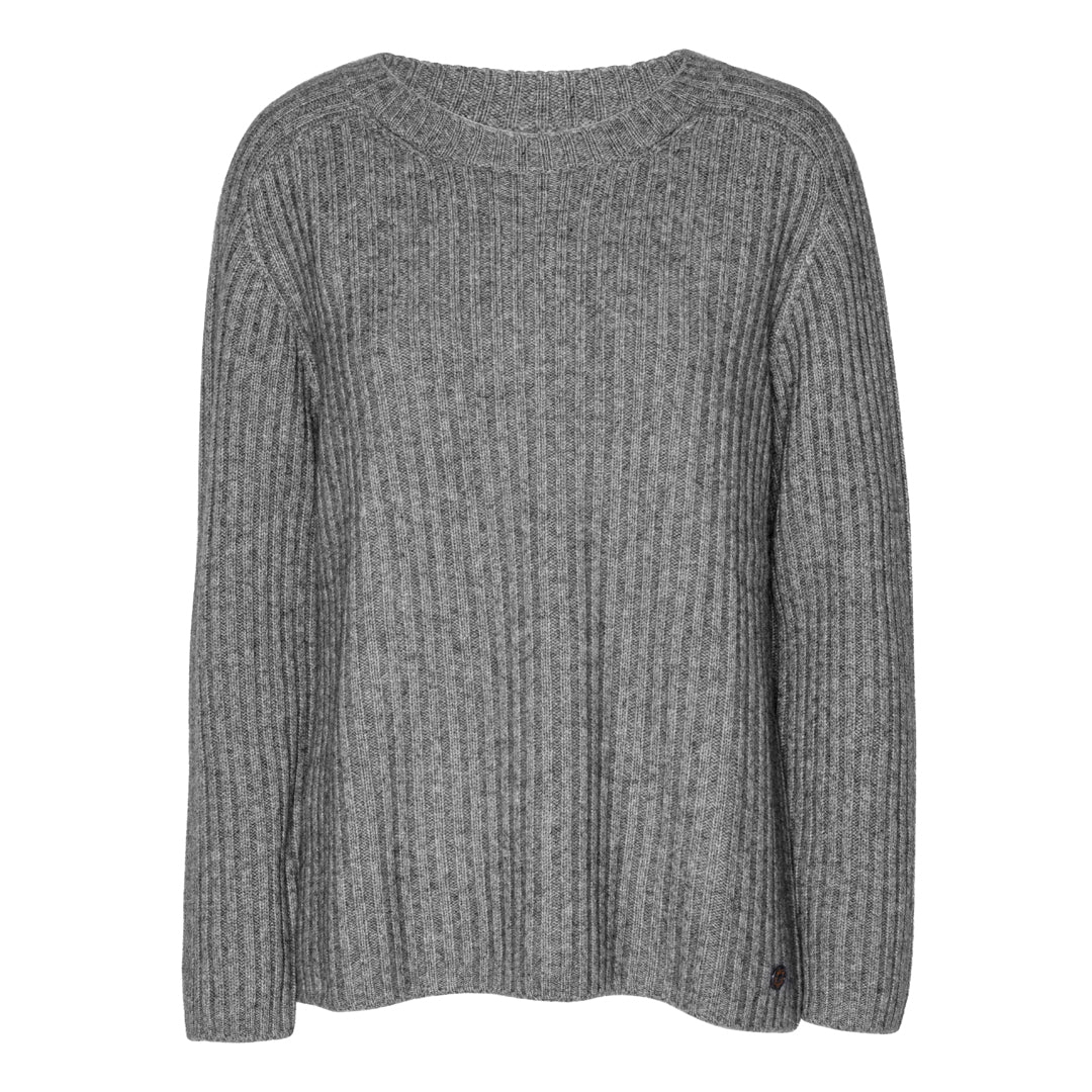 Beta Studios Josette O-Neck Uld/Cashmere Tops Grey Melange