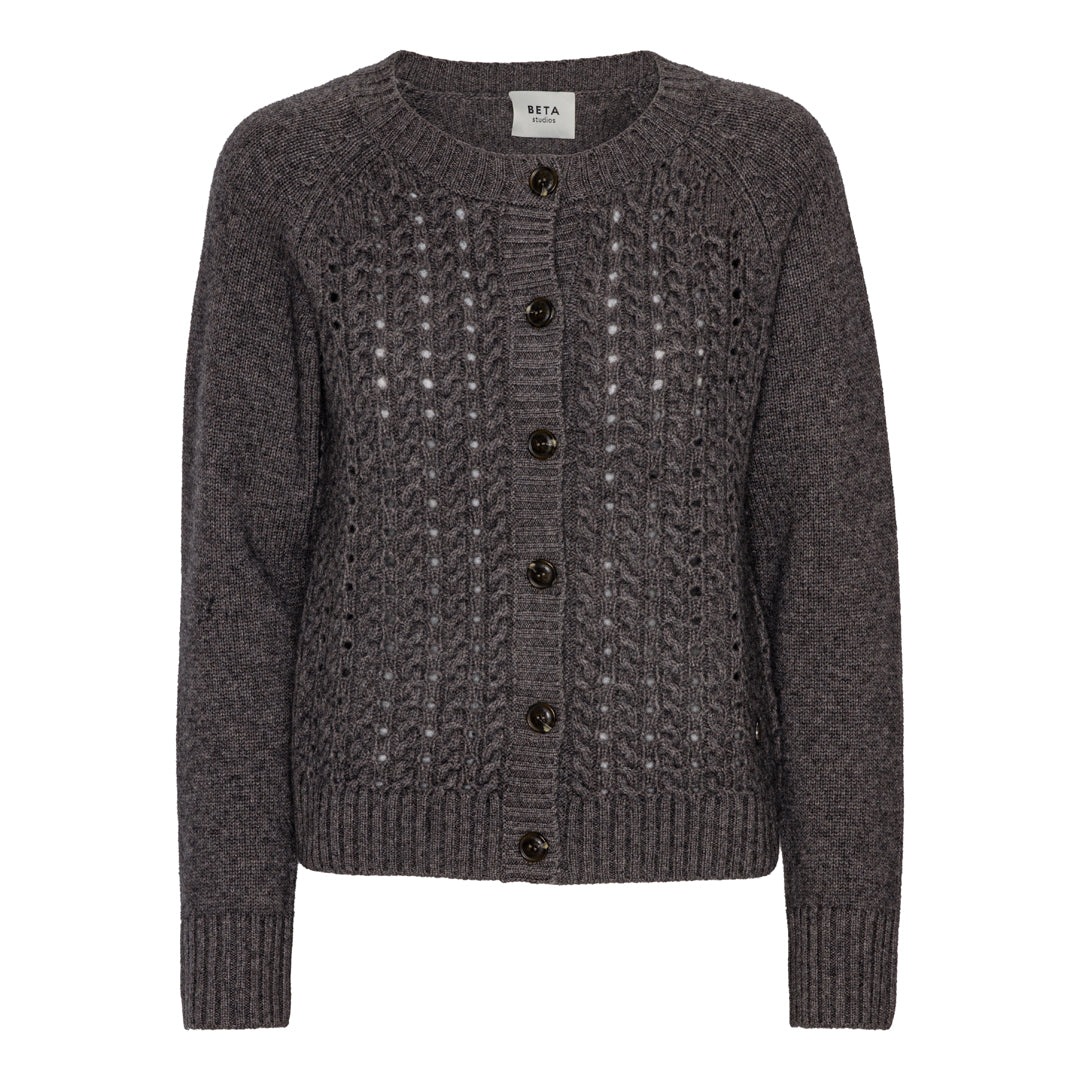 Beta Studios Jova Cardigan Uld/Cashmere Tops Mole Melange