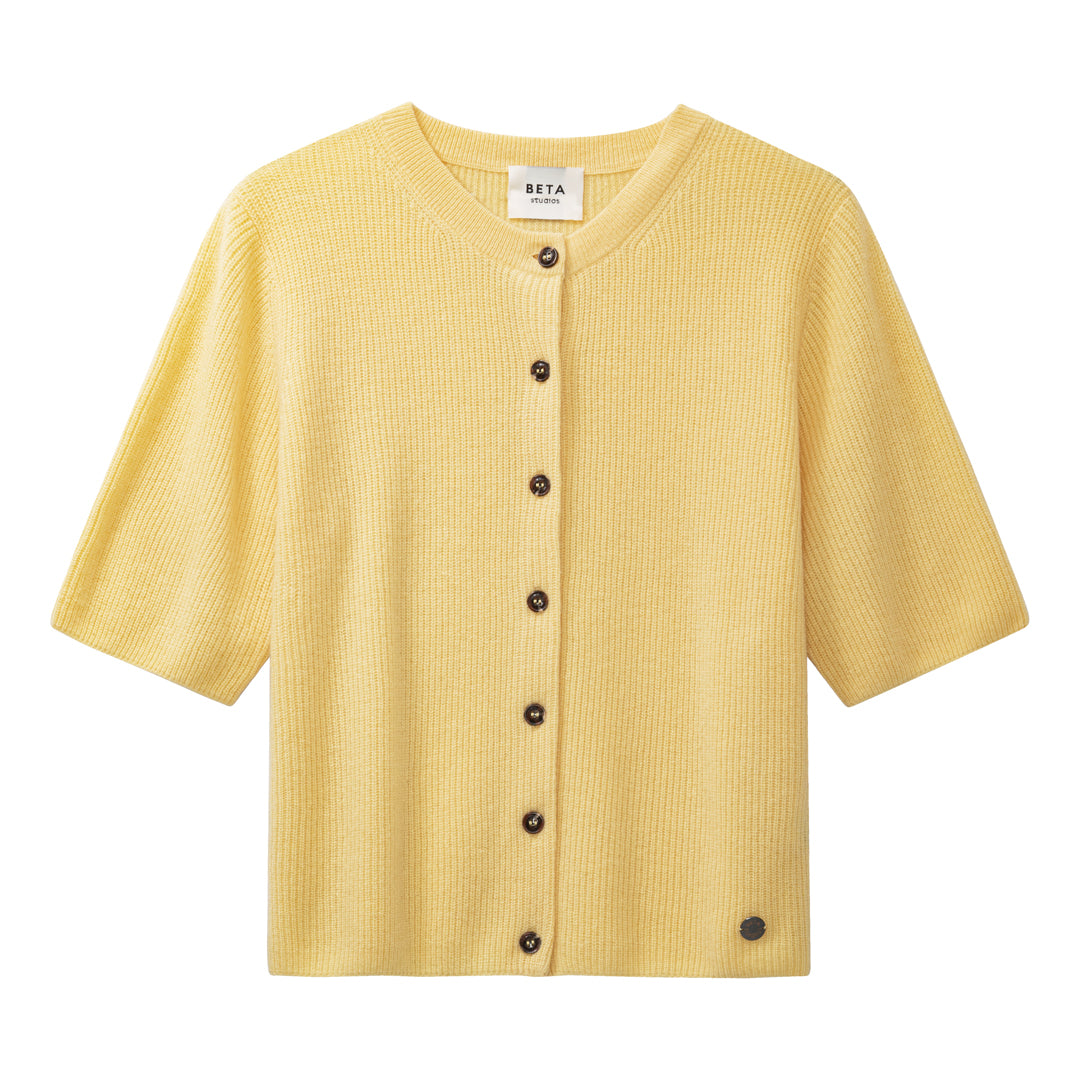 Beta Studios Karla Lady Sl Cardigan Cashmere Cardigan Pastel Yellow