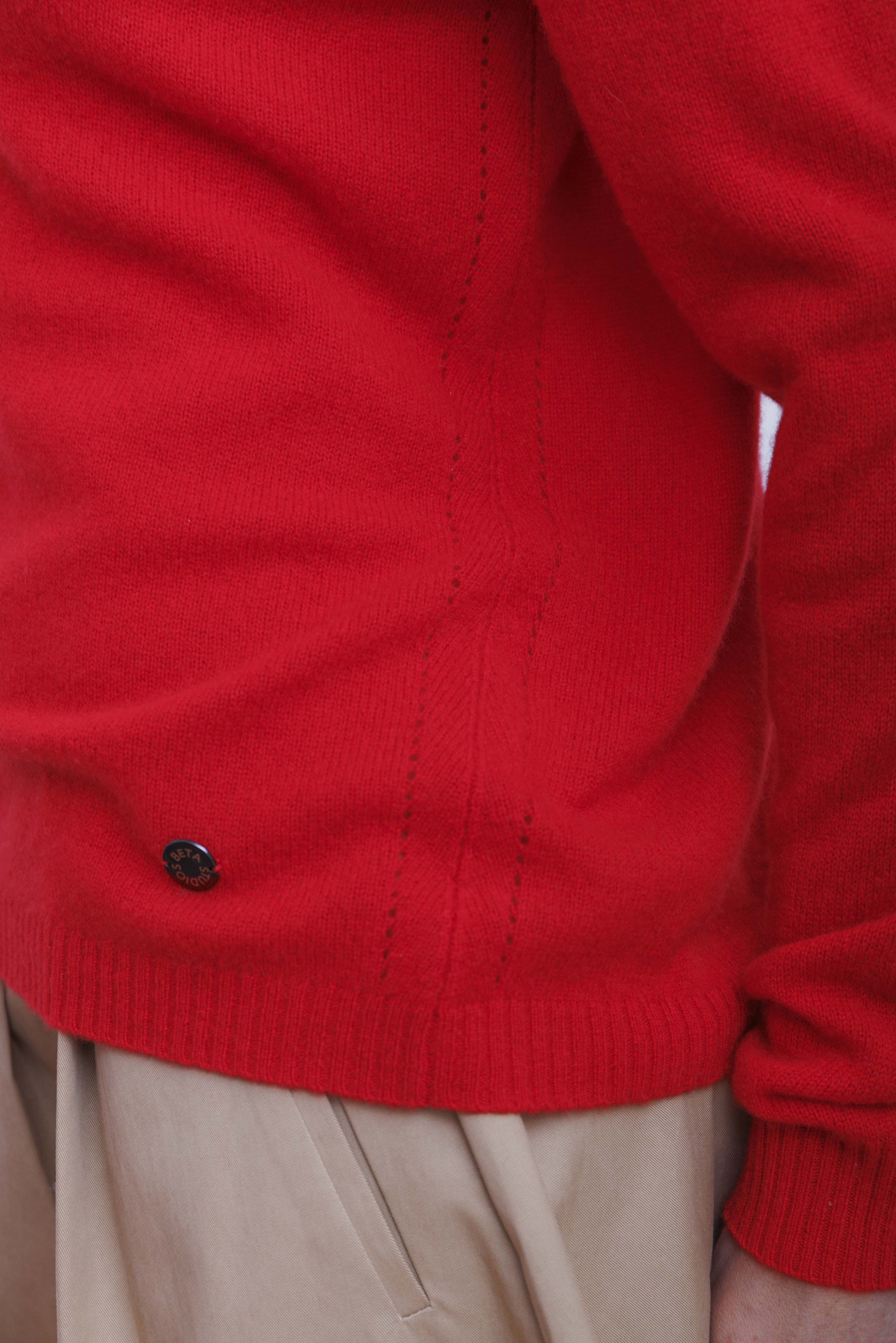 Beta Studios Kassandra Polo Cashmere Tops Red