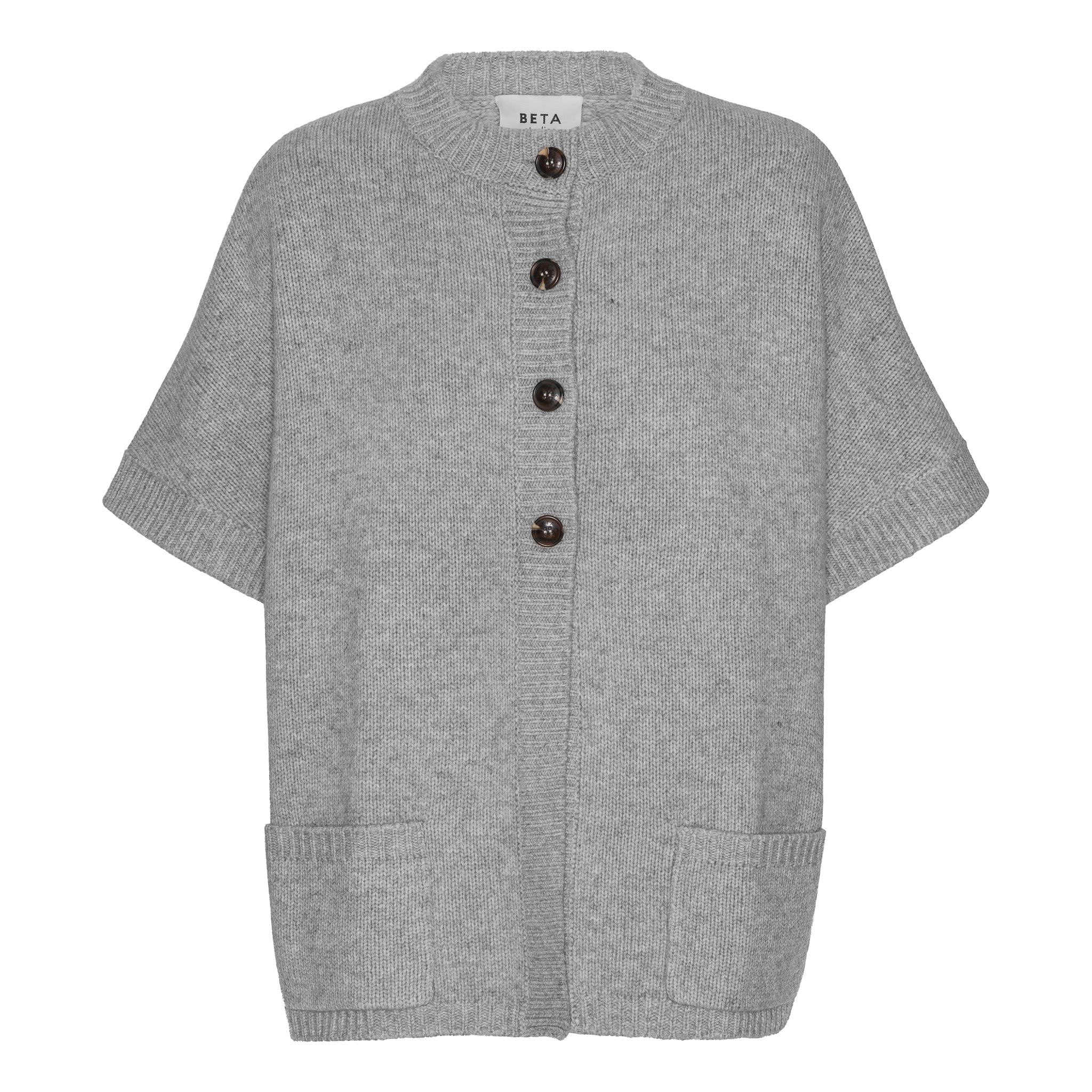 Beta Studios Kristel Short Cape Cardigan Light Grey Melange