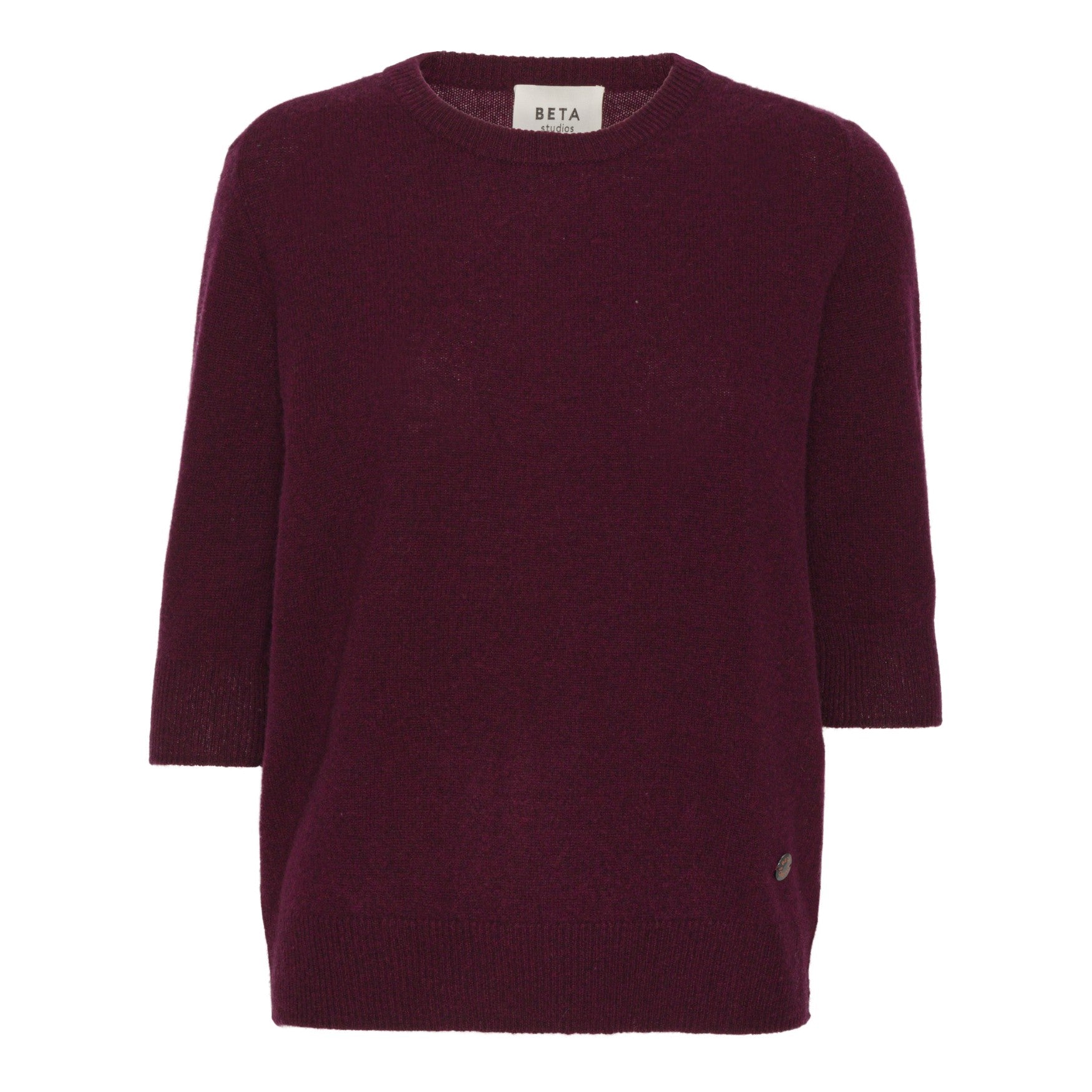 Beta Studios Anna Lady Sleeve Cashmere Tops Egg Plant