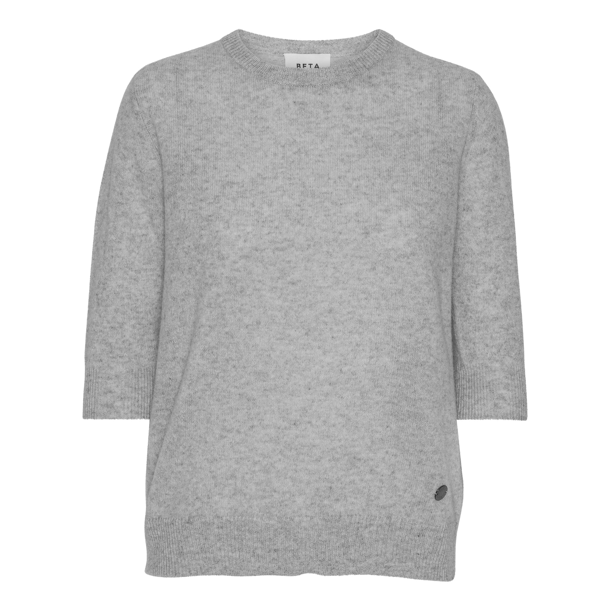 Beta Studios Anna Lady Sleeve Cashmere Tops Light Grey Melange