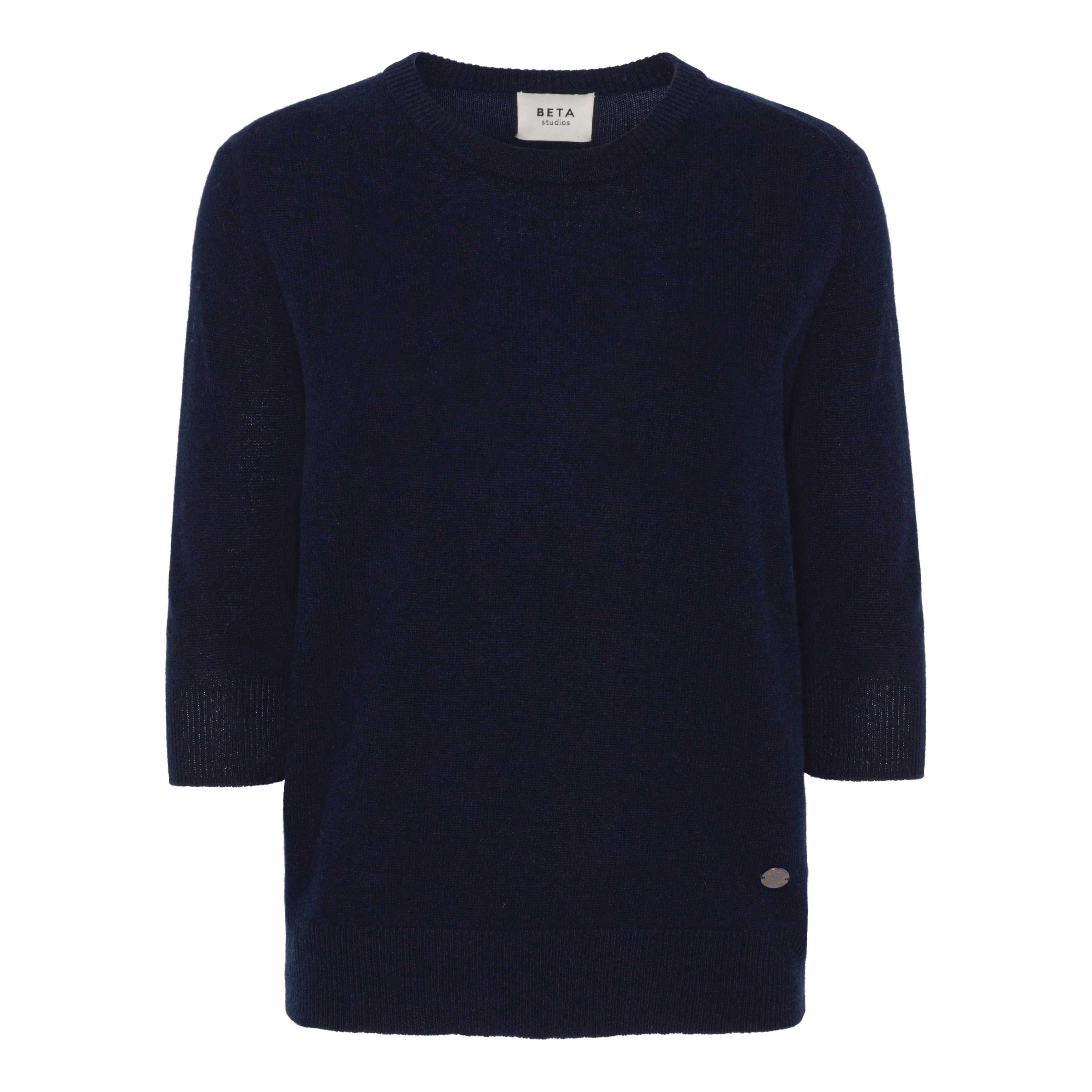 Beta Studios Anna Lady Sleeve Cashmere Tops Navy