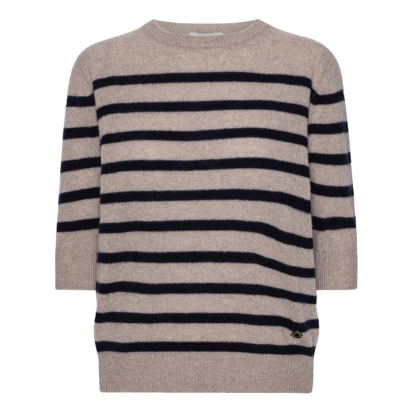 Beta Studios Lady Sleeve Striped Cashmere Cashmere Tops Goat/Navy