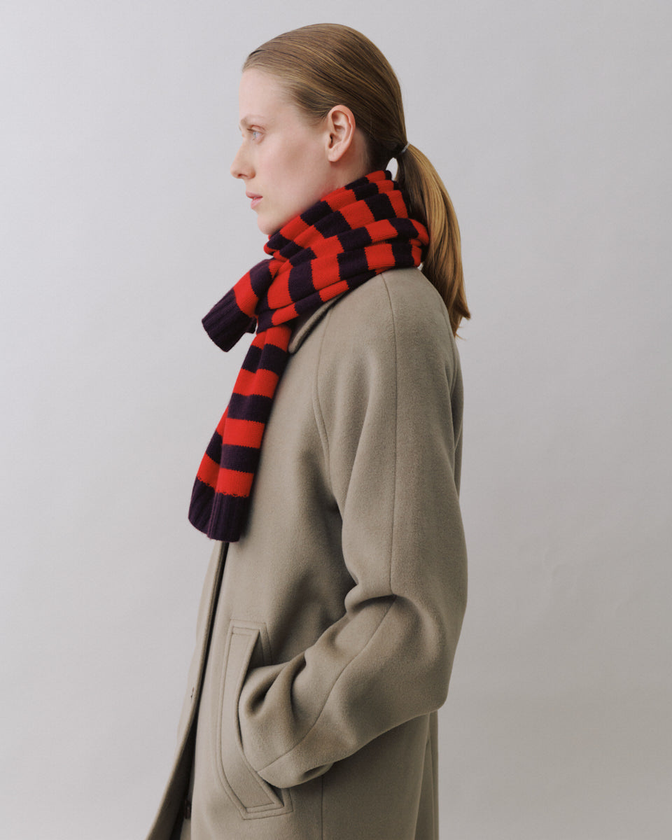 Beta Studios Lareen Striped Scarf Uld/Cashmere accessories Grey Melange/Limelight