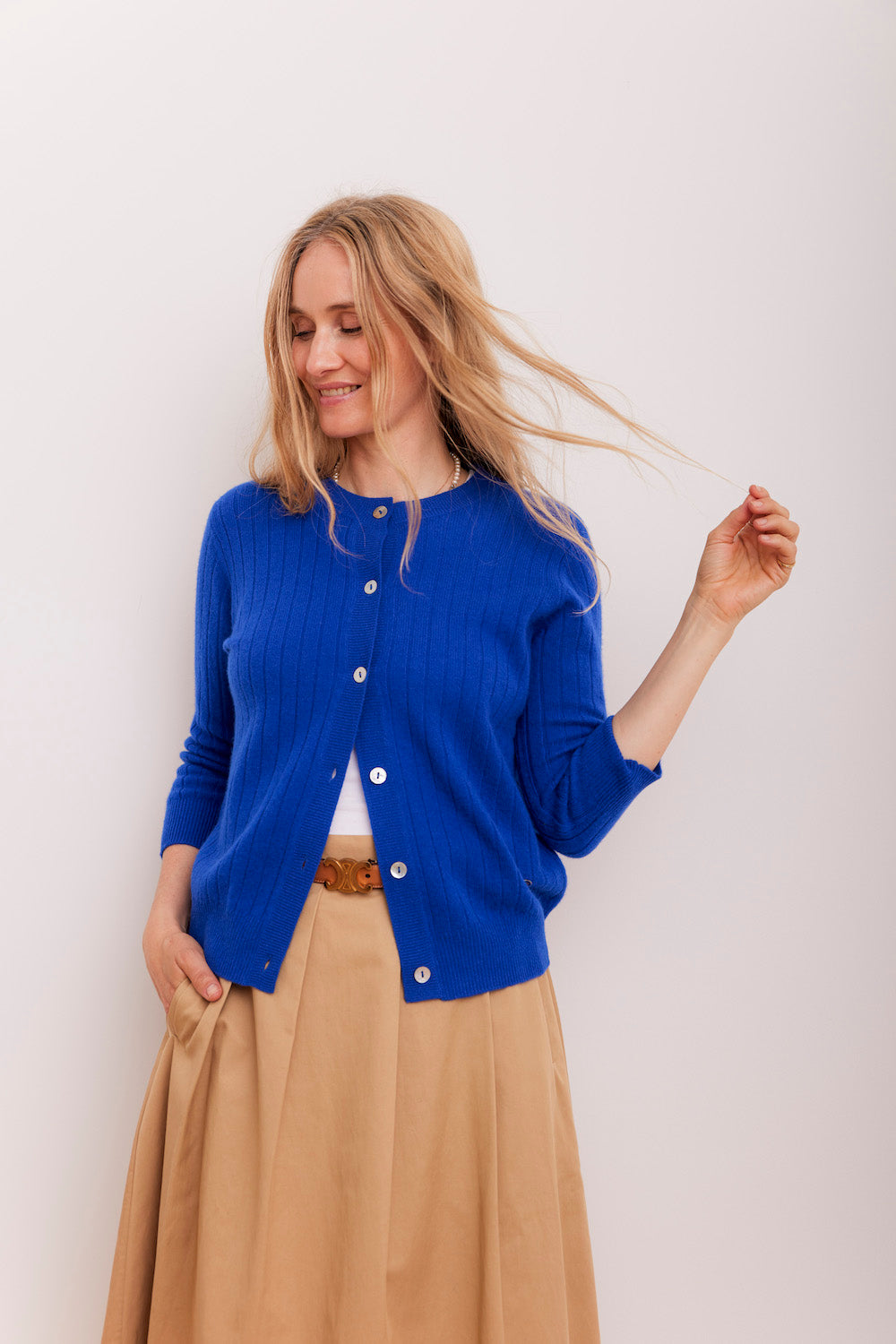 Beta Studios Lia Lady Cardigan Cashmere Cardigan Azure Blue