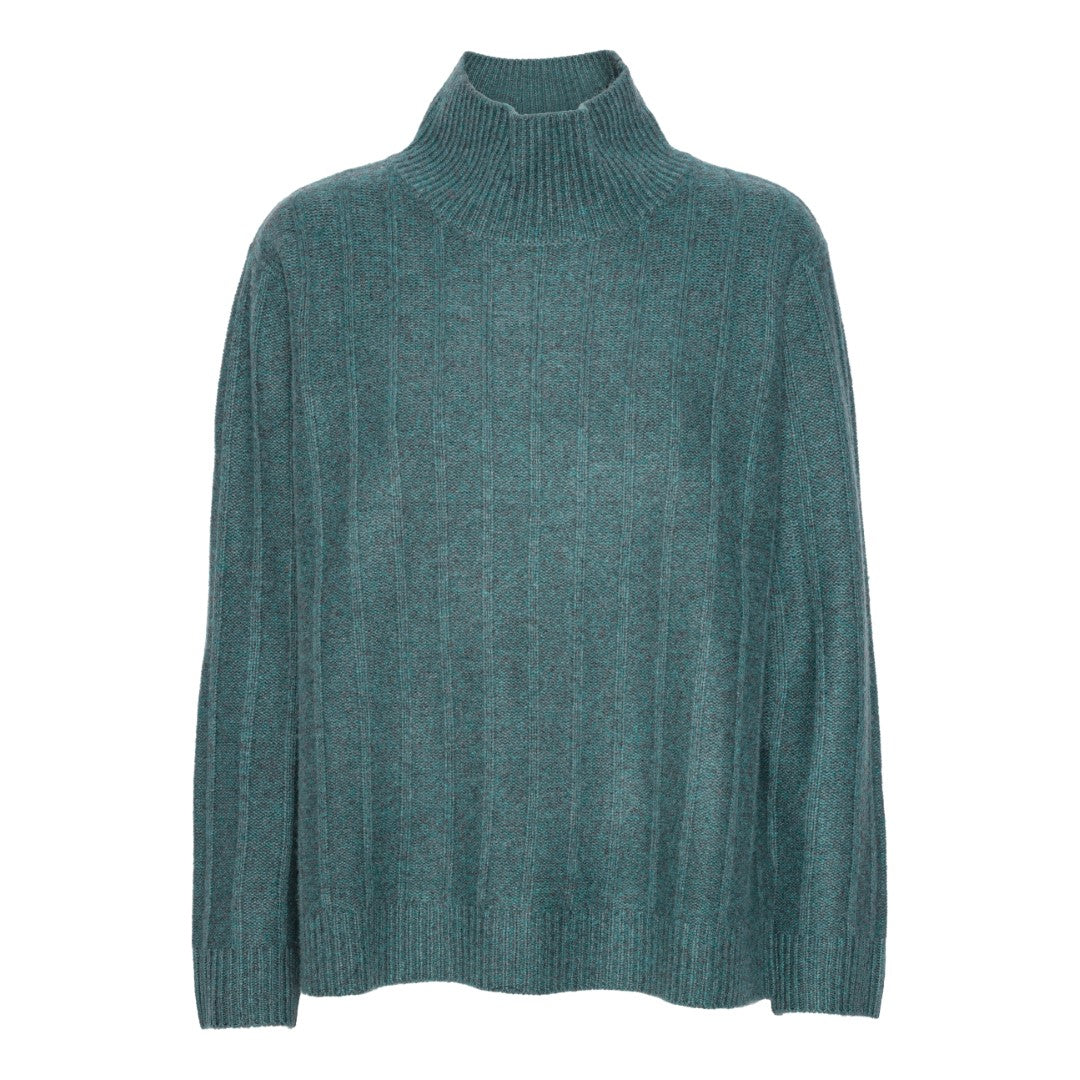 Beta Studios Lucca High Neck Uld/Cashmere Tops Pascific Green