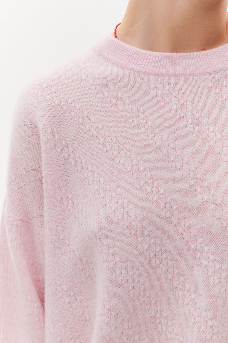 Beta Studios Mabelle Boxy O-Neck Cashmere Tops Parfait Pink