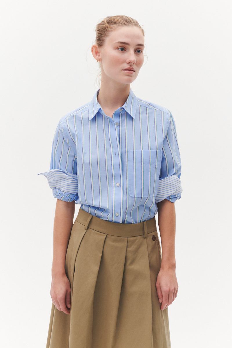 Beta Studios Malika Striped Shirt Shirt Blue Stripe