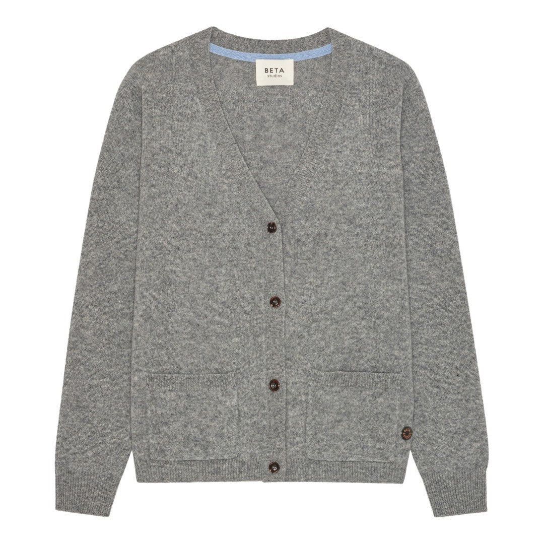 Beta Studios Maxime Cardigan Cashmere Tops Grey Melange