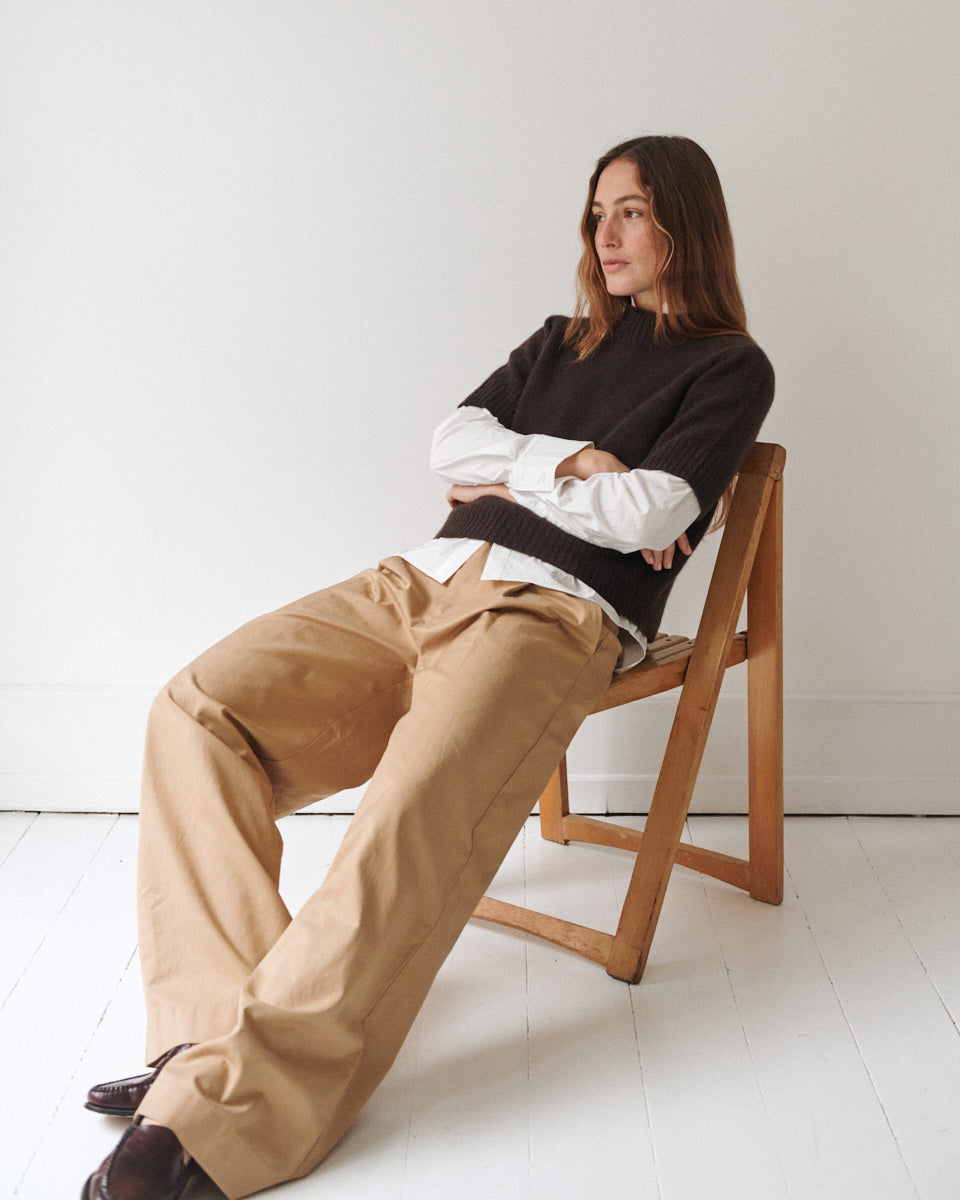 Beta Studios Mie Short Sleeves Cashmere Tops Compost