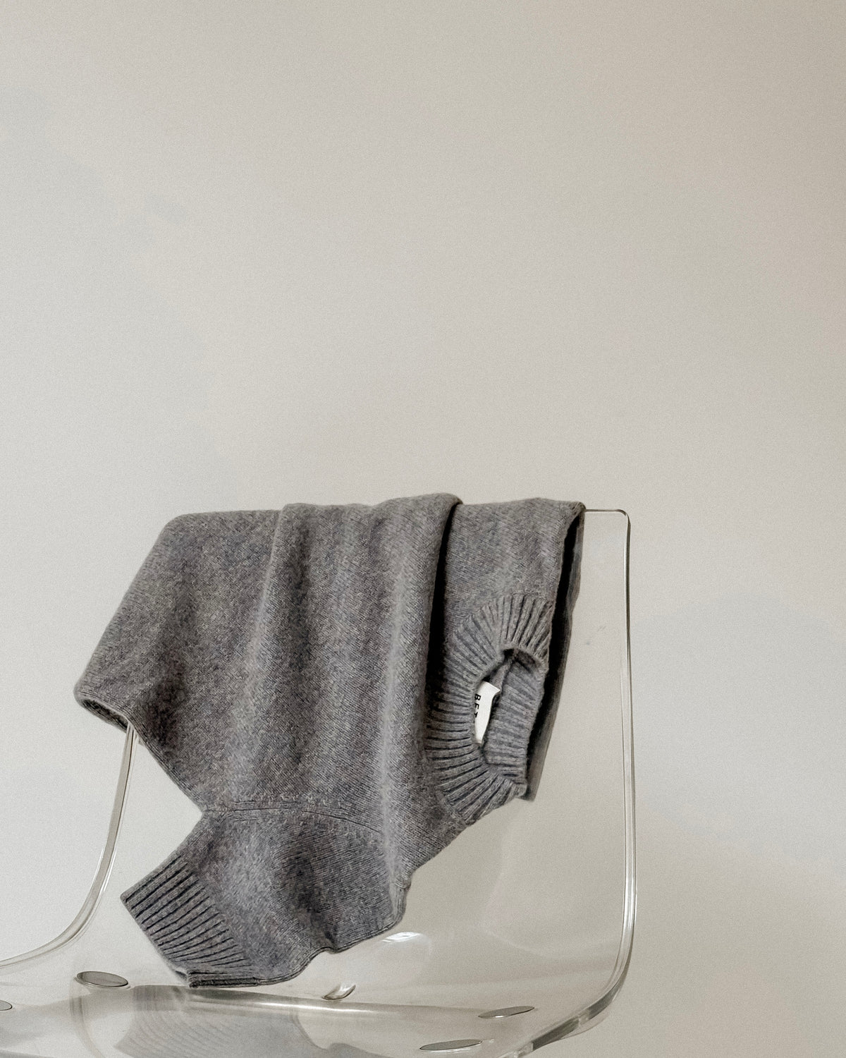 Beta Studios Mie Short Sleeves Cashmere Tops Grey Melange