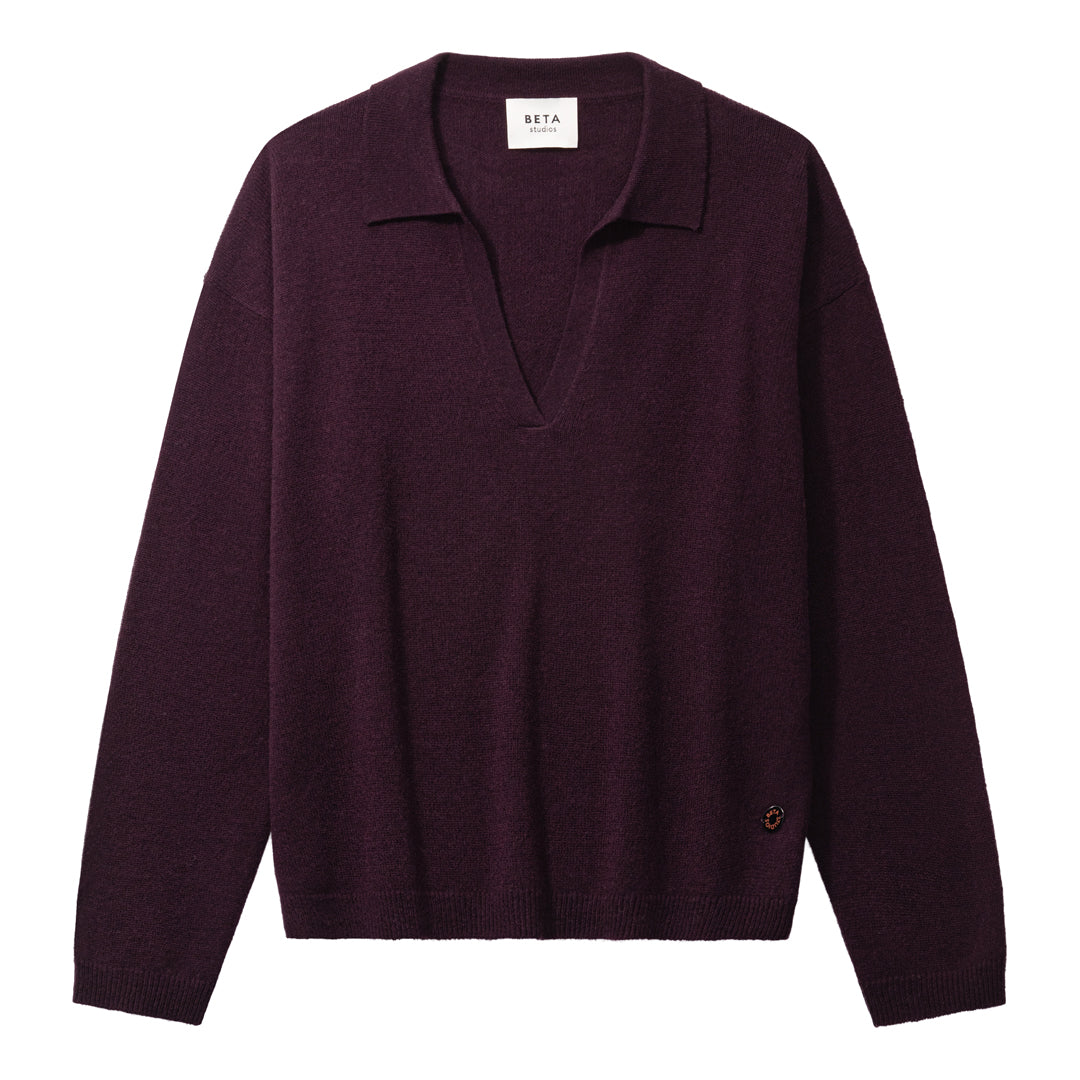 Beta Studios Naya Polo Cashmere Tops Ripe fig
