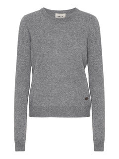 Abbie O-neck Basic - Grey Melange