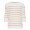 Lady Sleeve Striped Cashmere - Almost White/Sand Melange