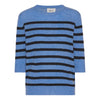 Lady Sleeve Striped Cashmere - Ocean Blue/Black