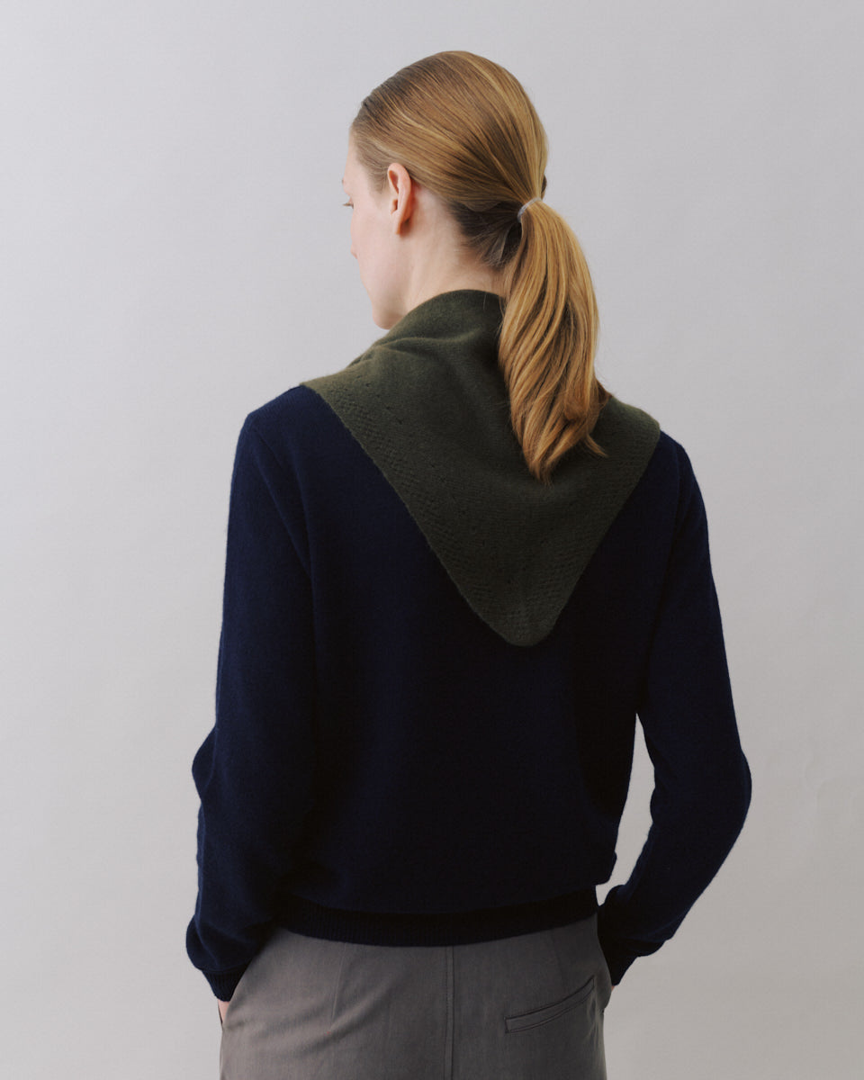 Beta Studios Abbie O-neck Basic Cashmere Tops Navy