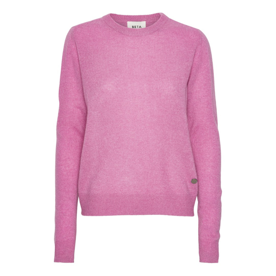 Beta Studios Abbie O-neck Basic Cashmere Tops Violet