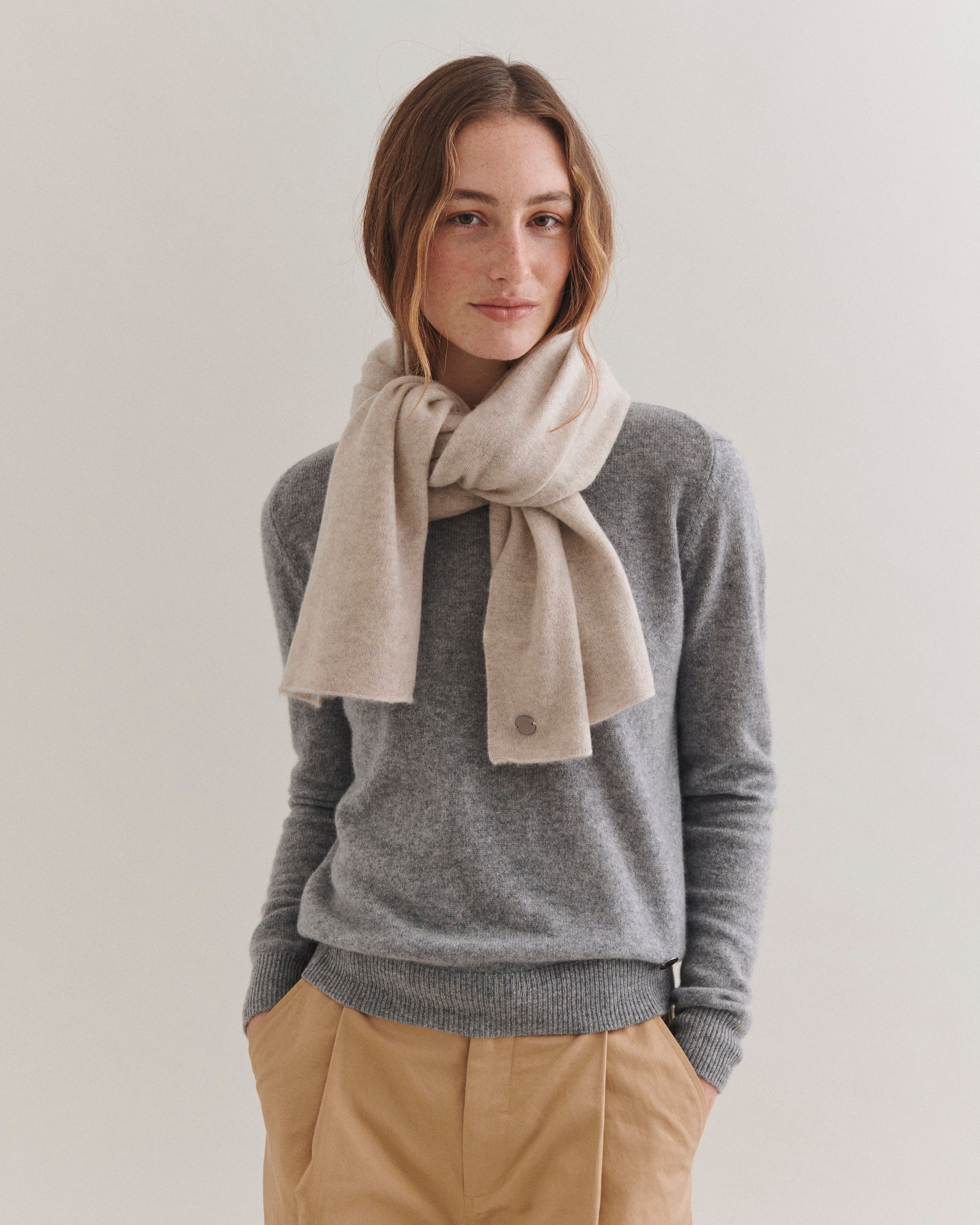 Beta Studios Aja Long Scarf Accessories Cashmere Sand Melange