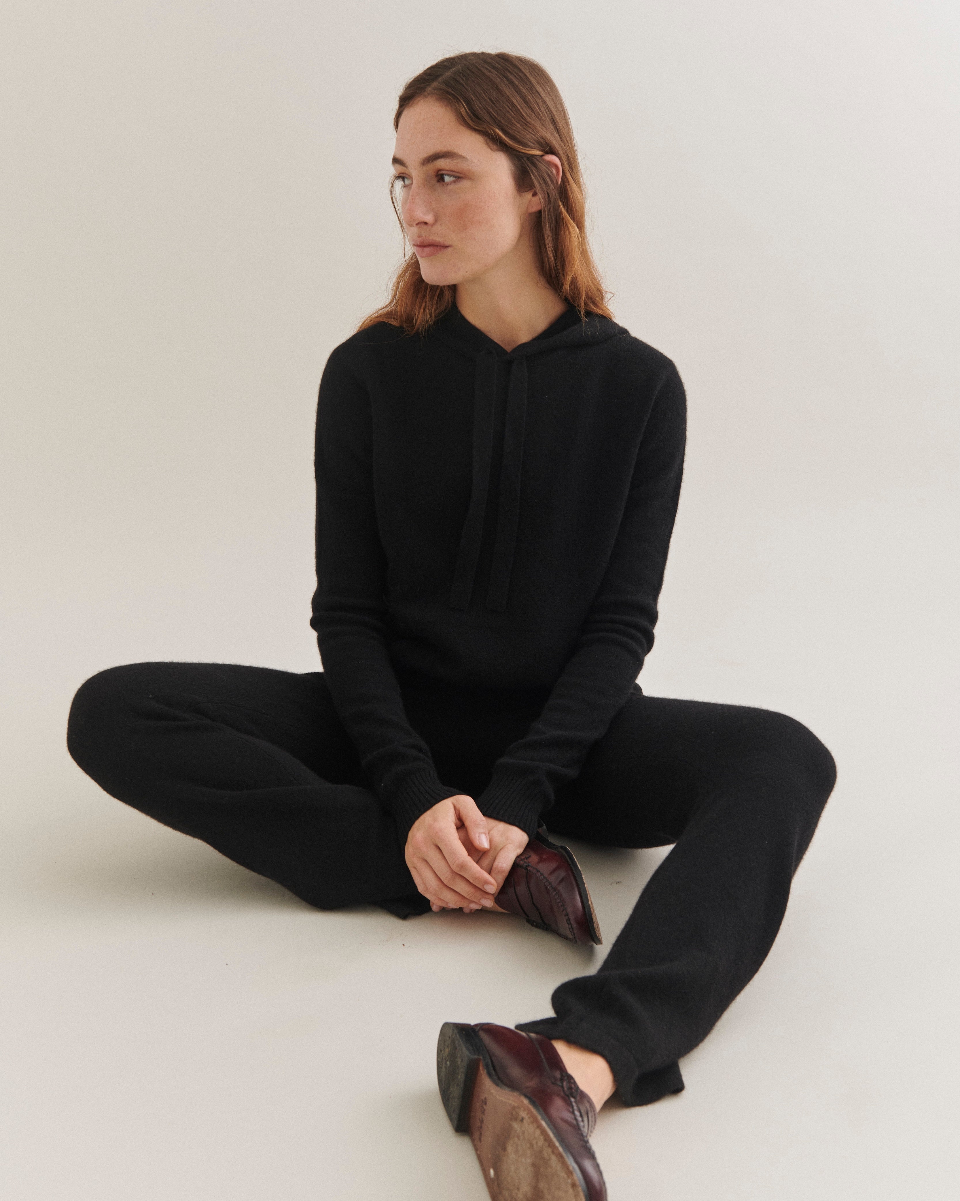 Beta Studios Alba Straight Pants Cashmere Pants Black