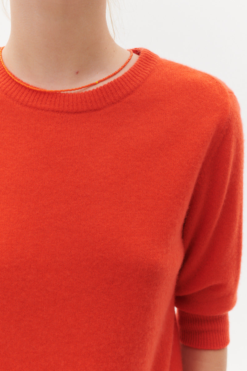 Beta Studios Anna Lady Sleeve Cashmere Tops Fresh Zest Orange