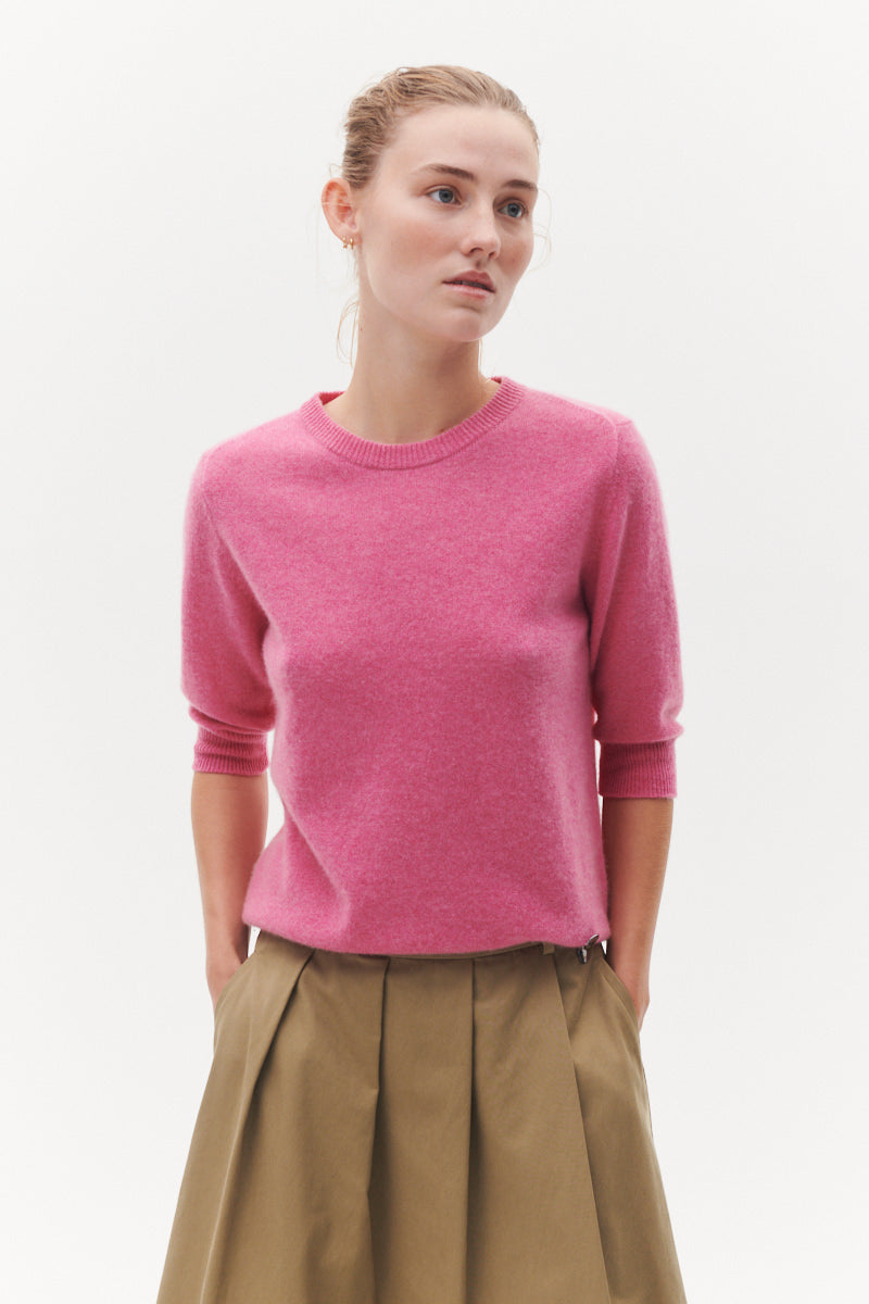 Beta Studios Anna Lady Sleeve Cashmere Tops Pink Power