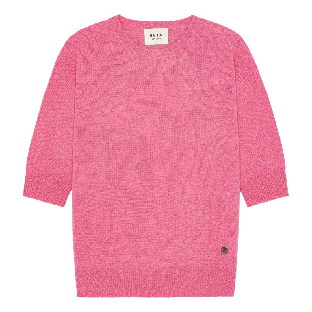 Beta Studios Anna Lady Sleeve Cashmere Tops Pink Power