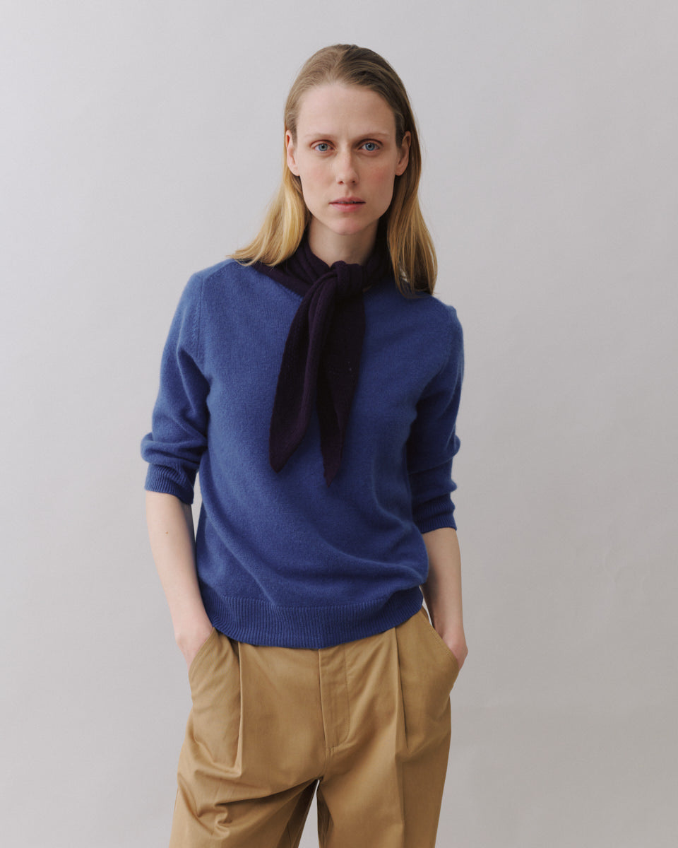 Beta Studios Anna Lady Sleeve Cashmere Tops Soft Denim