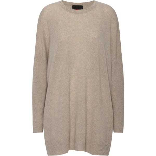 Beta Studios Berta Oversize O-neck top Cashmere Tops Sand Melange